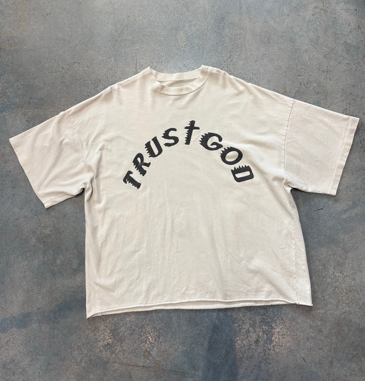 Kanye Sunday Service "Just trust God" Cream Tee