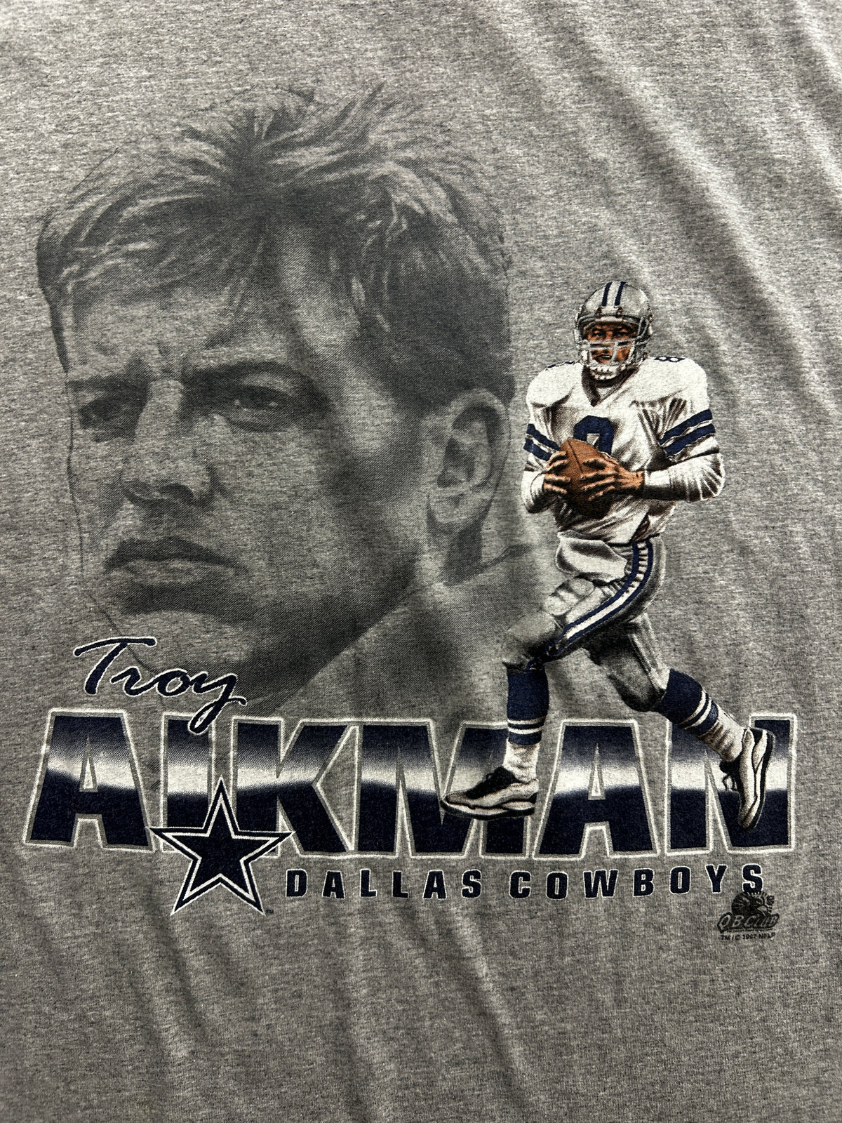 Vintage 1997 Cowboys Troy Aikman Gray Tee