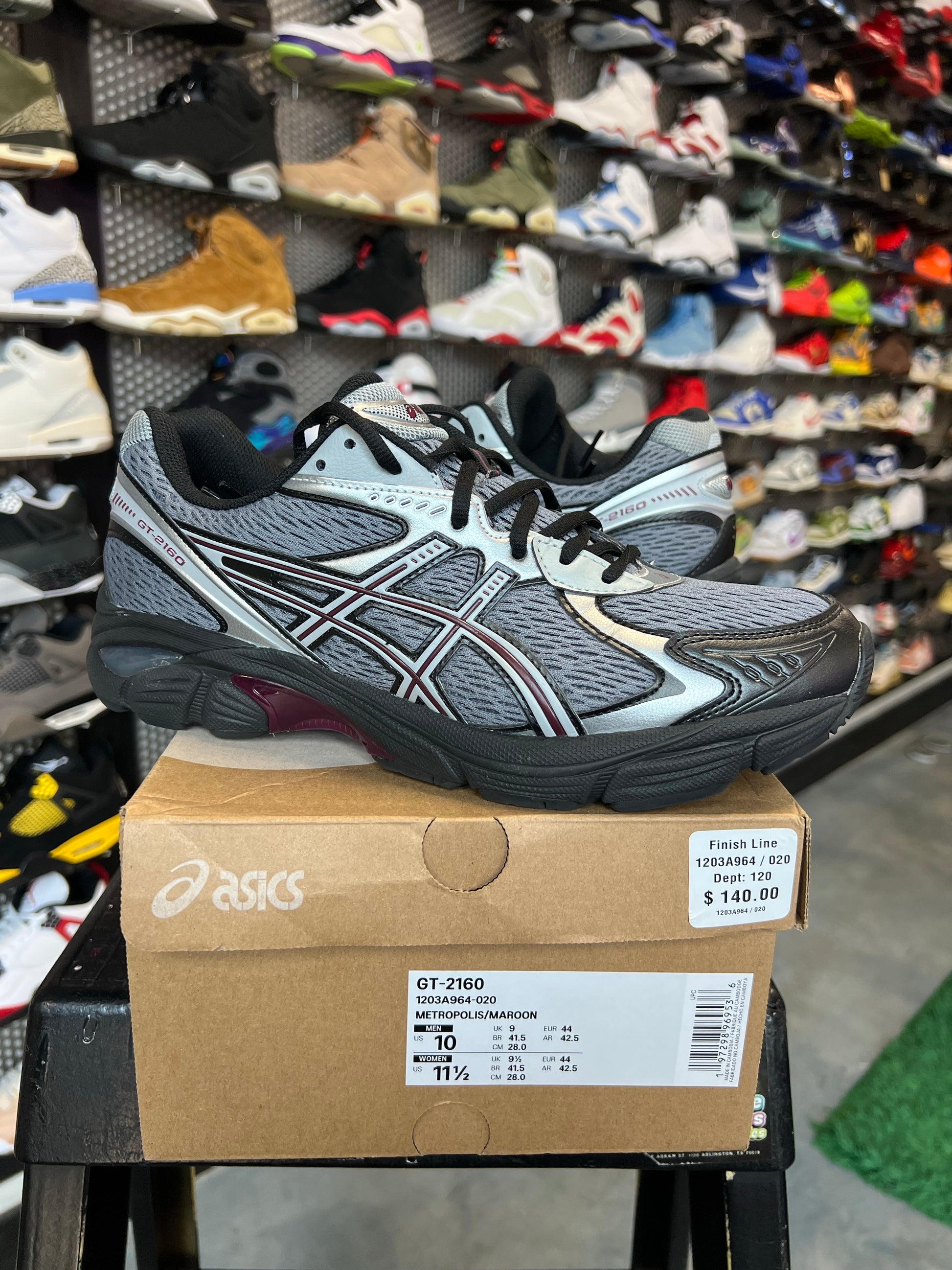 ASICS GT-2160 Black Grey Burgundy
