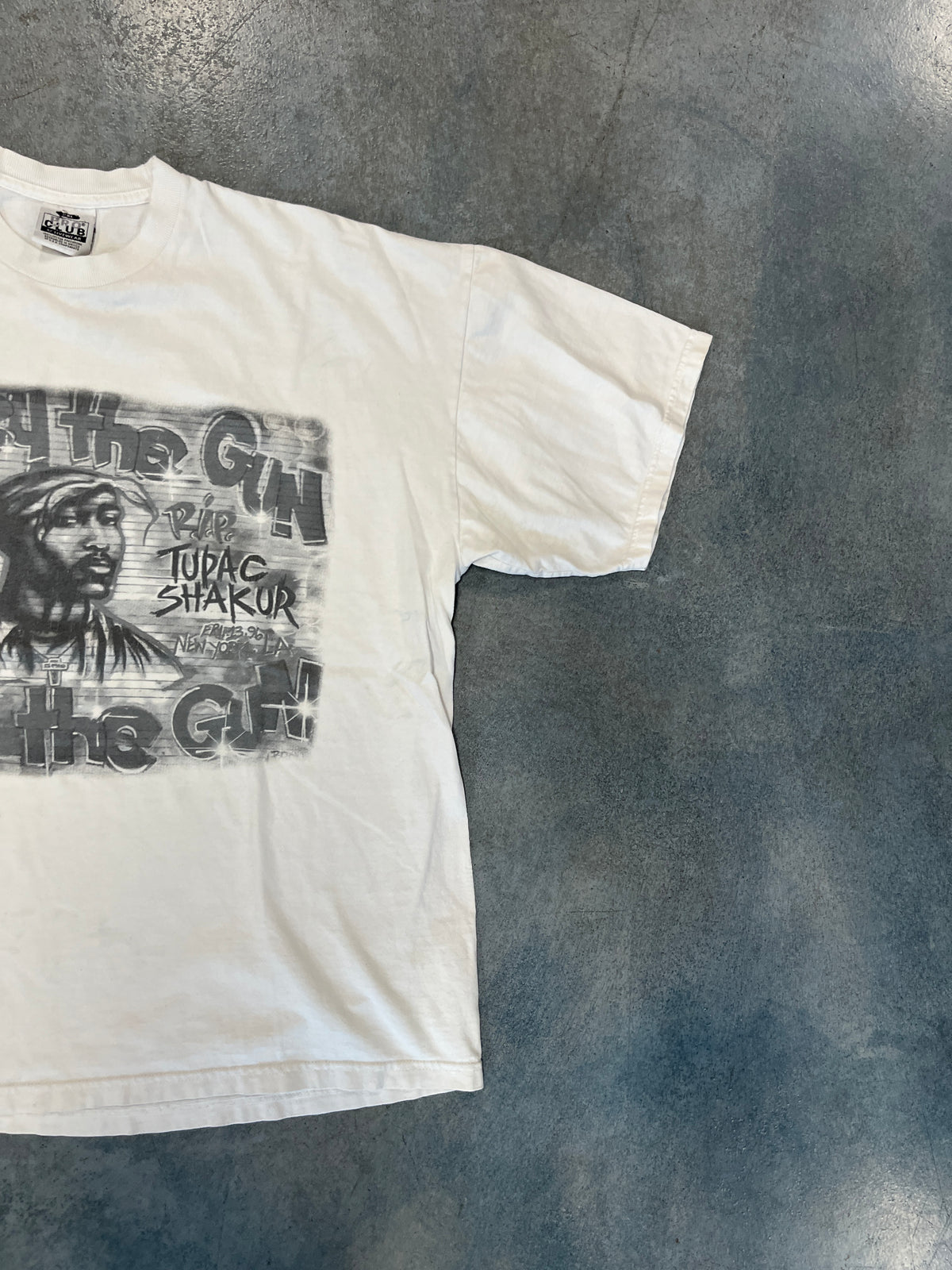 Tupac Memorial "Live By the Gun, Die By the gun" White Tee OTF