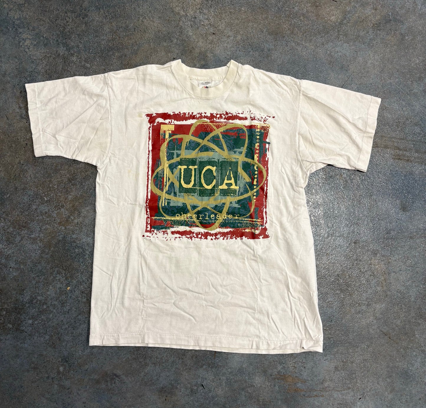 VTG 90s Cheerleaders Association Collegiate Champions UCA White Tee B52