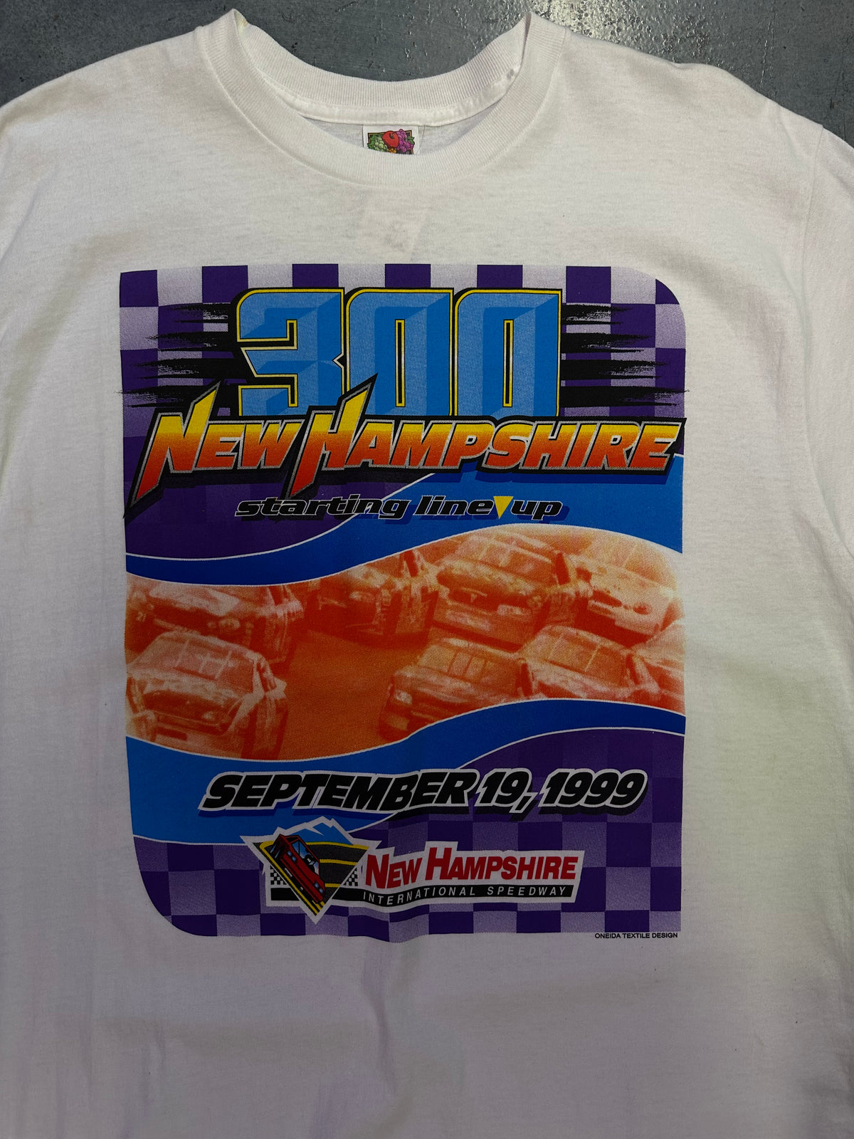 Vintage White Nascar '300 New Hampshire tee