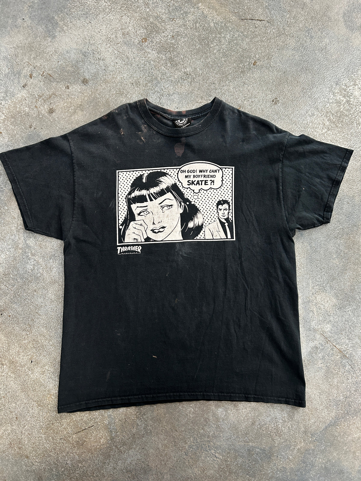 Vintage Thrasher "Boyfriend Cant Skate" Black Tee