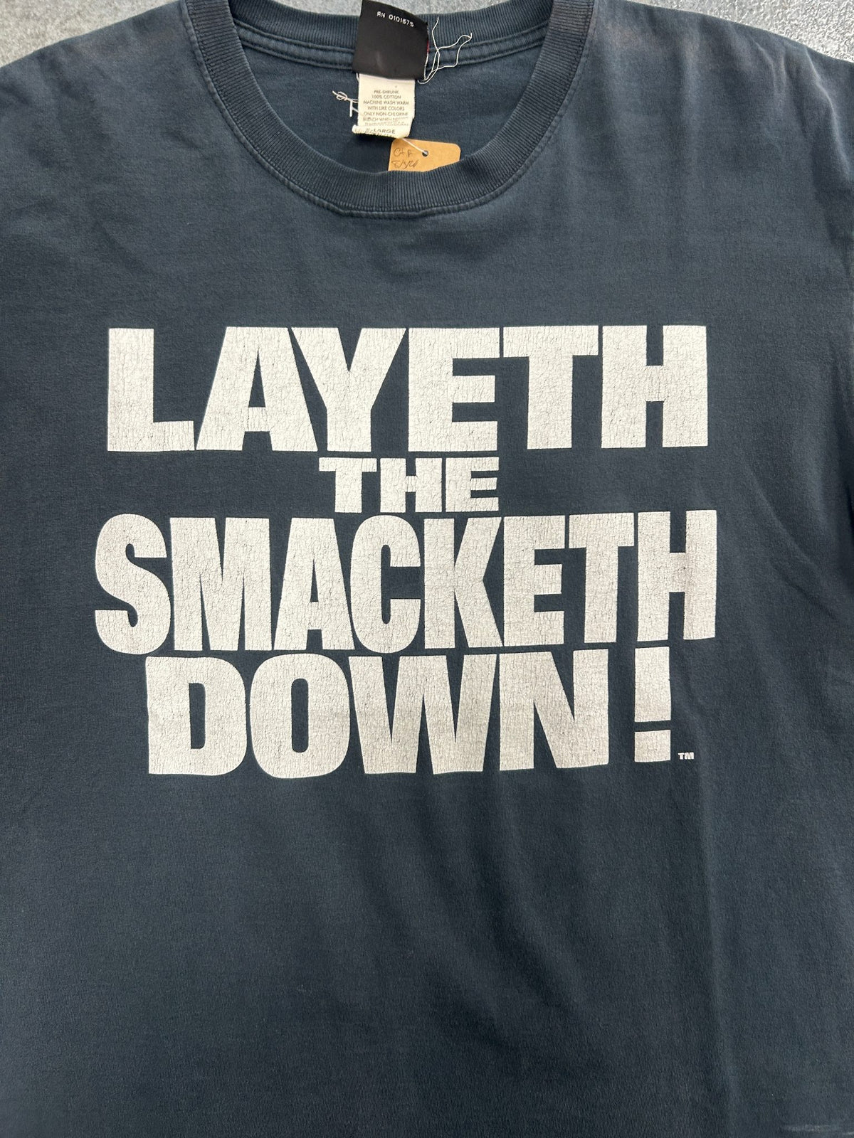 Vintage WWE 2000 "LAYETH THE SMACKETH DOWN!" "ON YOUR CANDYASS" Black Tee