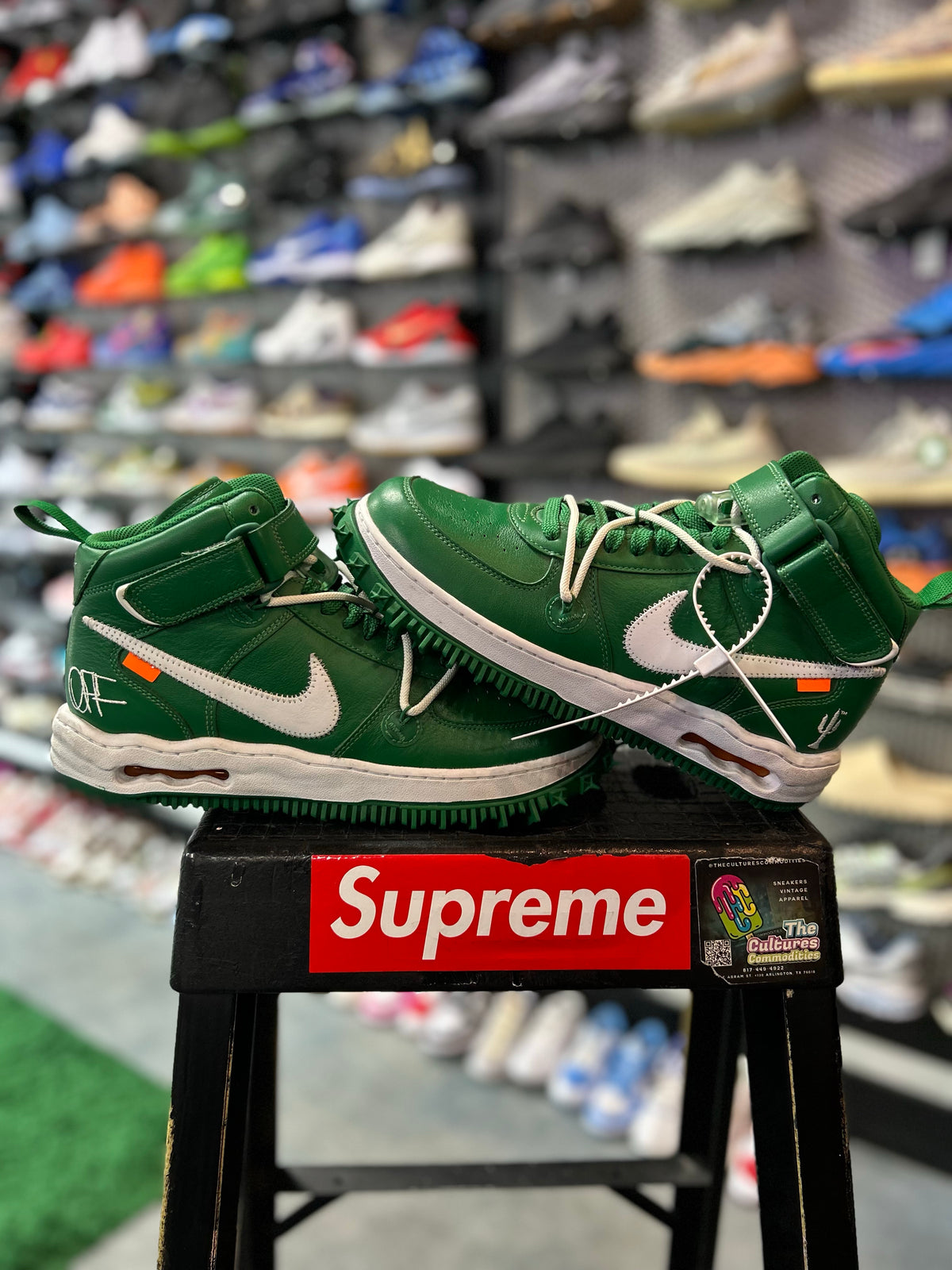 Nike Air Force 1 Mid Off-White Pine Green (YC)