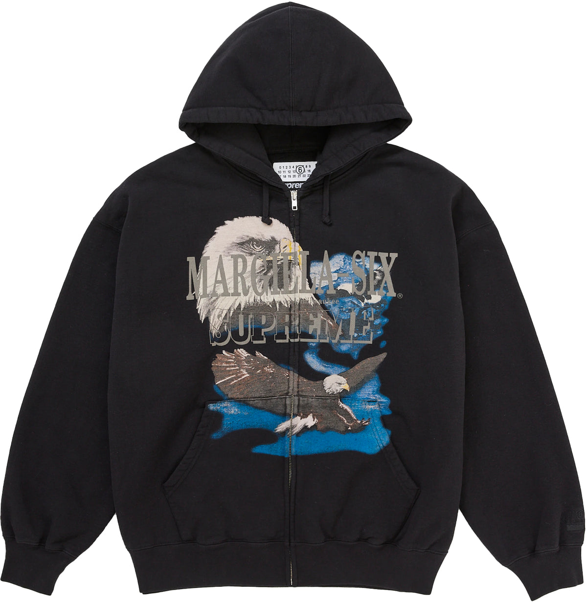 Supreme MM6 Maison Margiela Eagle Zip Up Hooded Sweatshirt Black