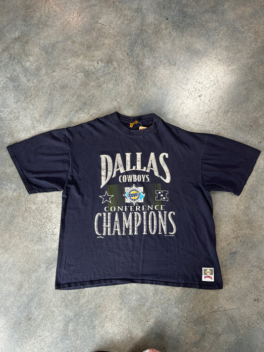 Vintage Dallas Cowboys Super Bowl Conference Champions Navy Tee