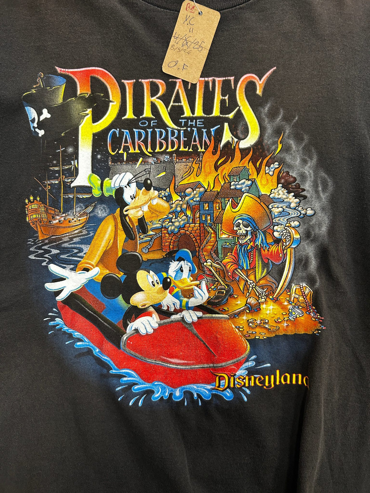 Vintage Disneyland Pirates Of The Caribbean Brown Tee