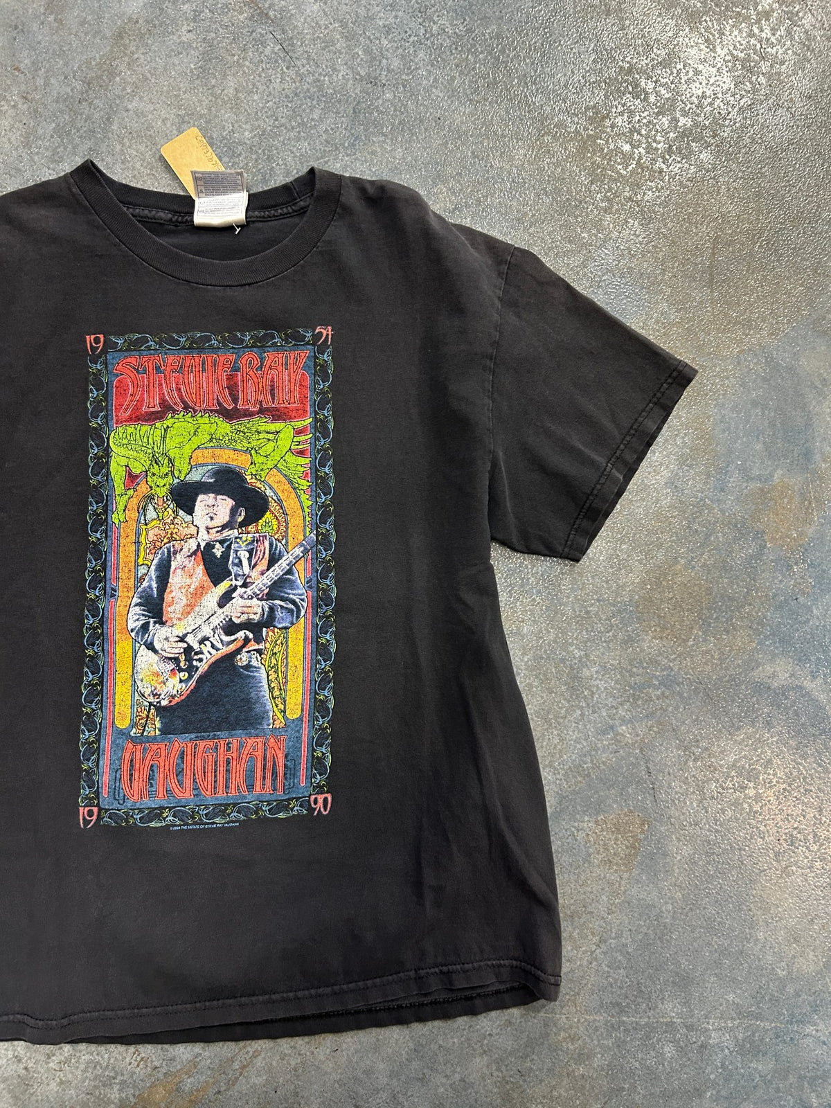 Vintage Stevie Ray Vaughan Detroit Fan Club Black Tee