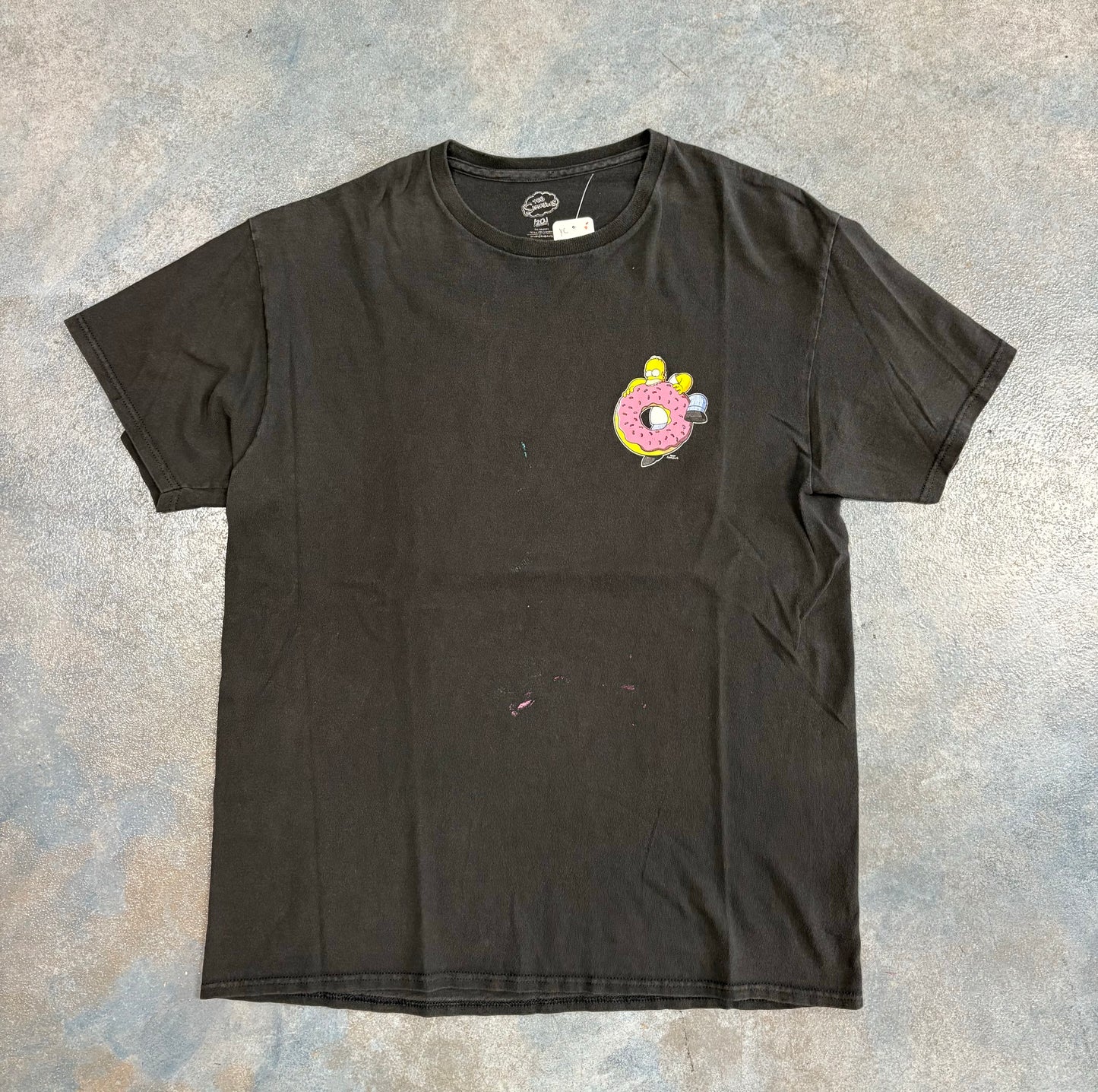 Homer Simpson Eating a donut Tee Black SALE BIN