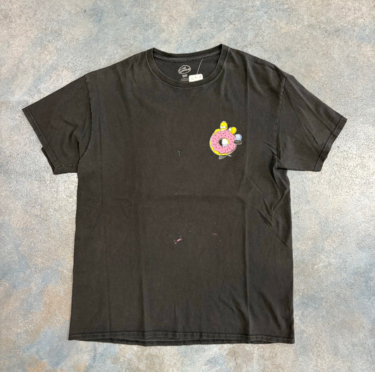 Homer Simpson Eating a donut Tee Black SALE BIN
