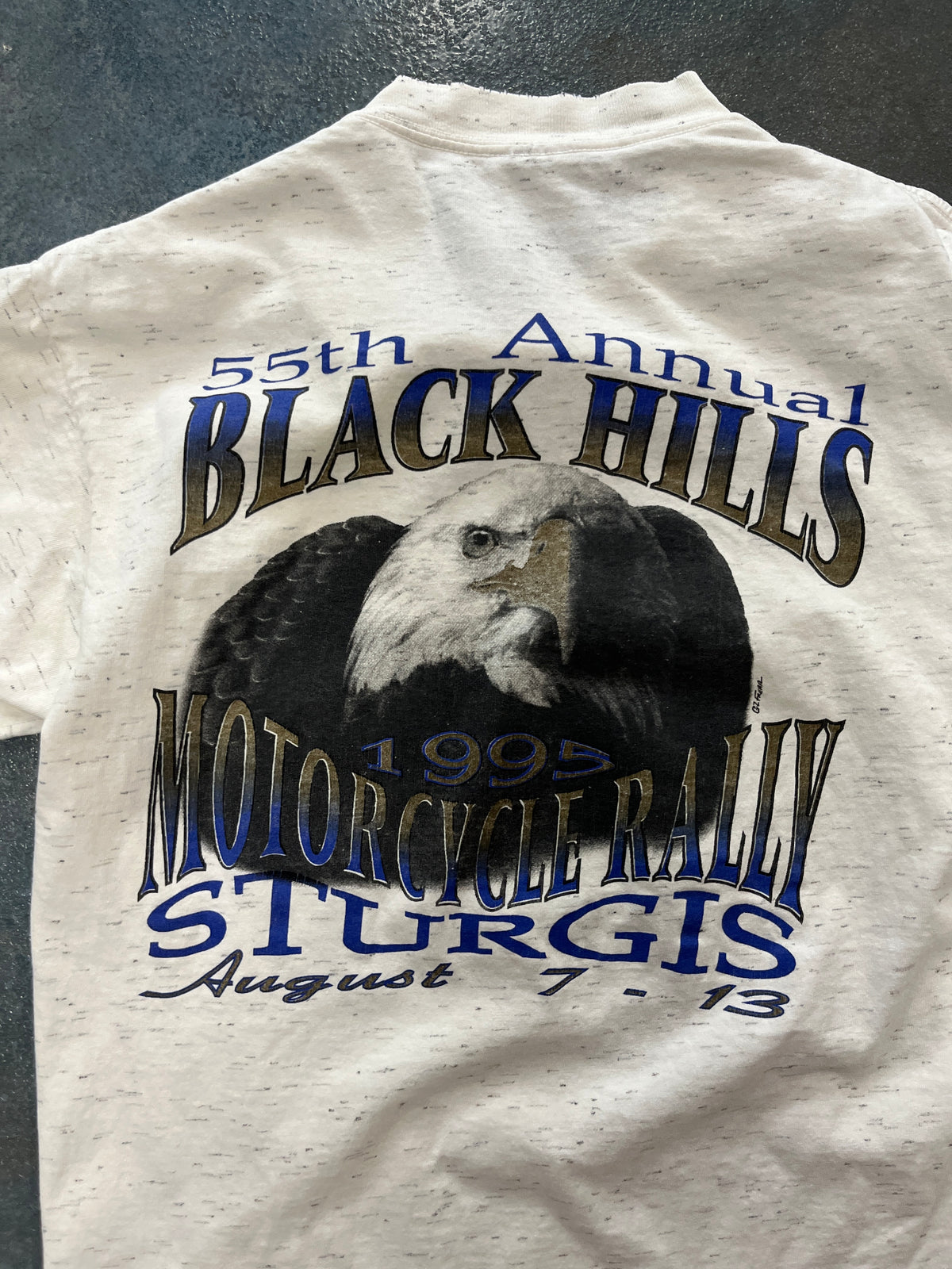 Vintage 1995 Black Hills ‘Take The ride To Sturgis’ 55th Annual Sturgis Rally White Graphic T-Shirt