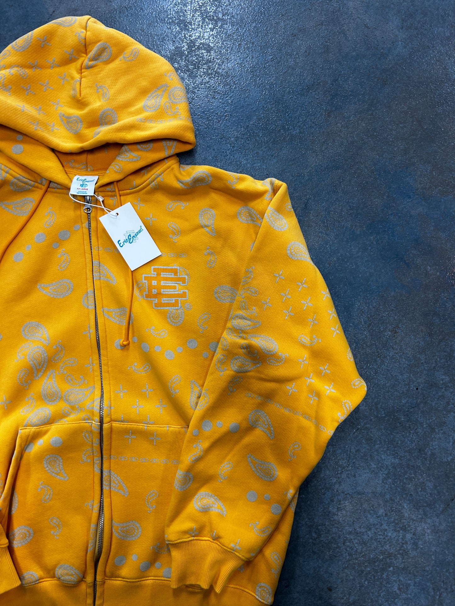 Eric Emanuel EE Zip-Up (SS25) Yellow Paisley B32