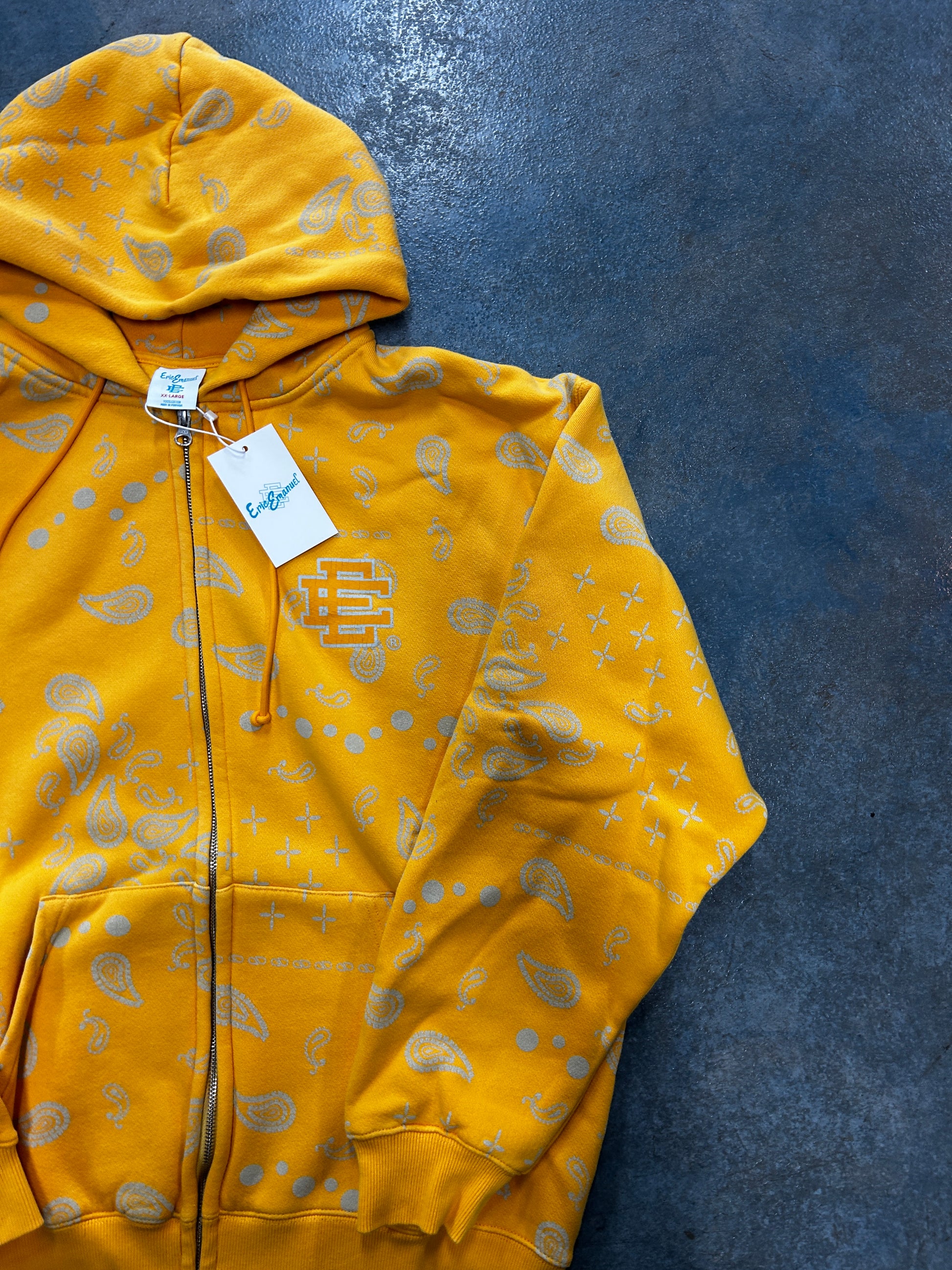 Eric Emanuel EE Zip-Up (SS25) Yellow Paisley B32
