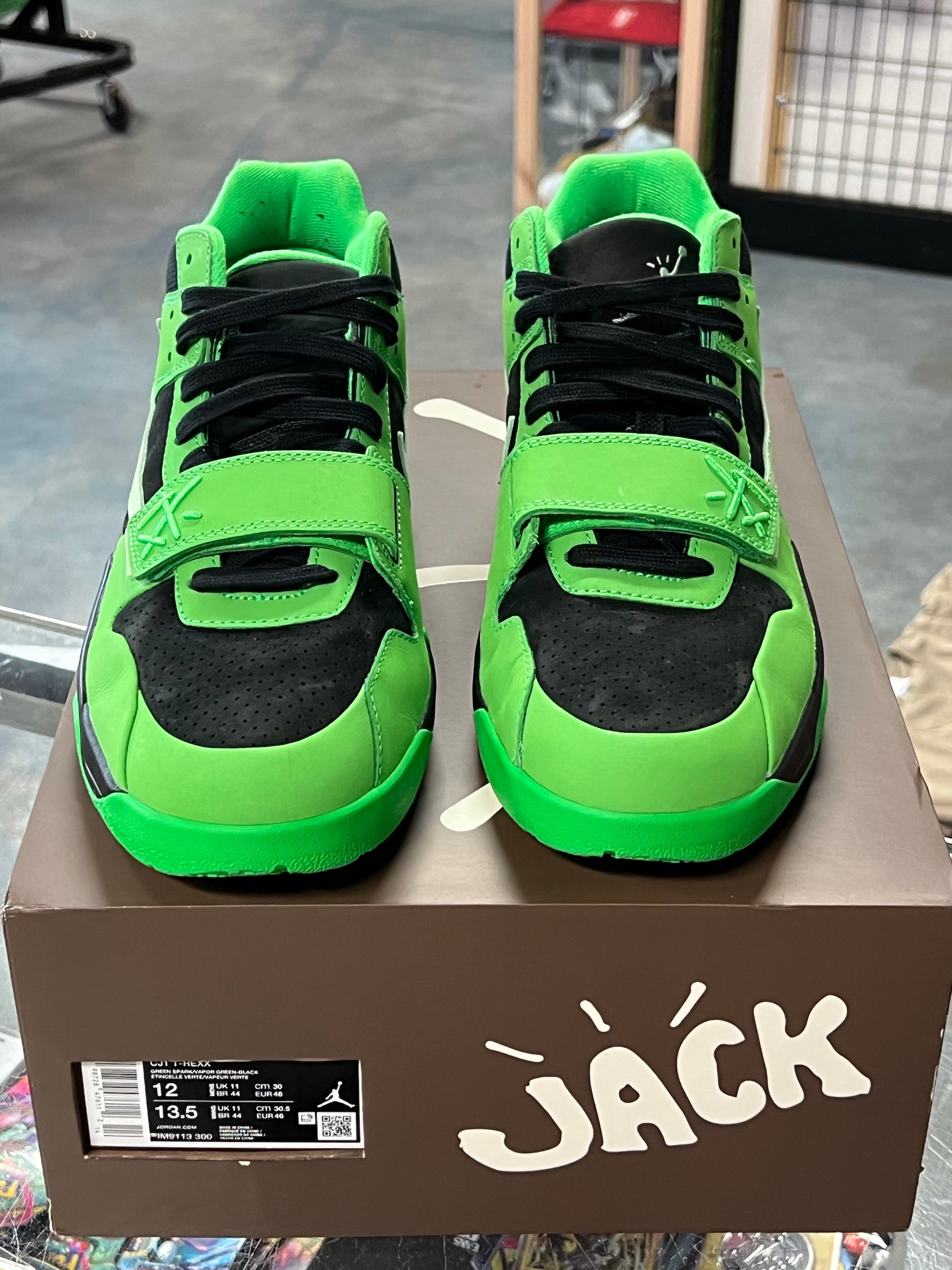 Jordan CJ1 T-Rexx Travis Scott Green Spark