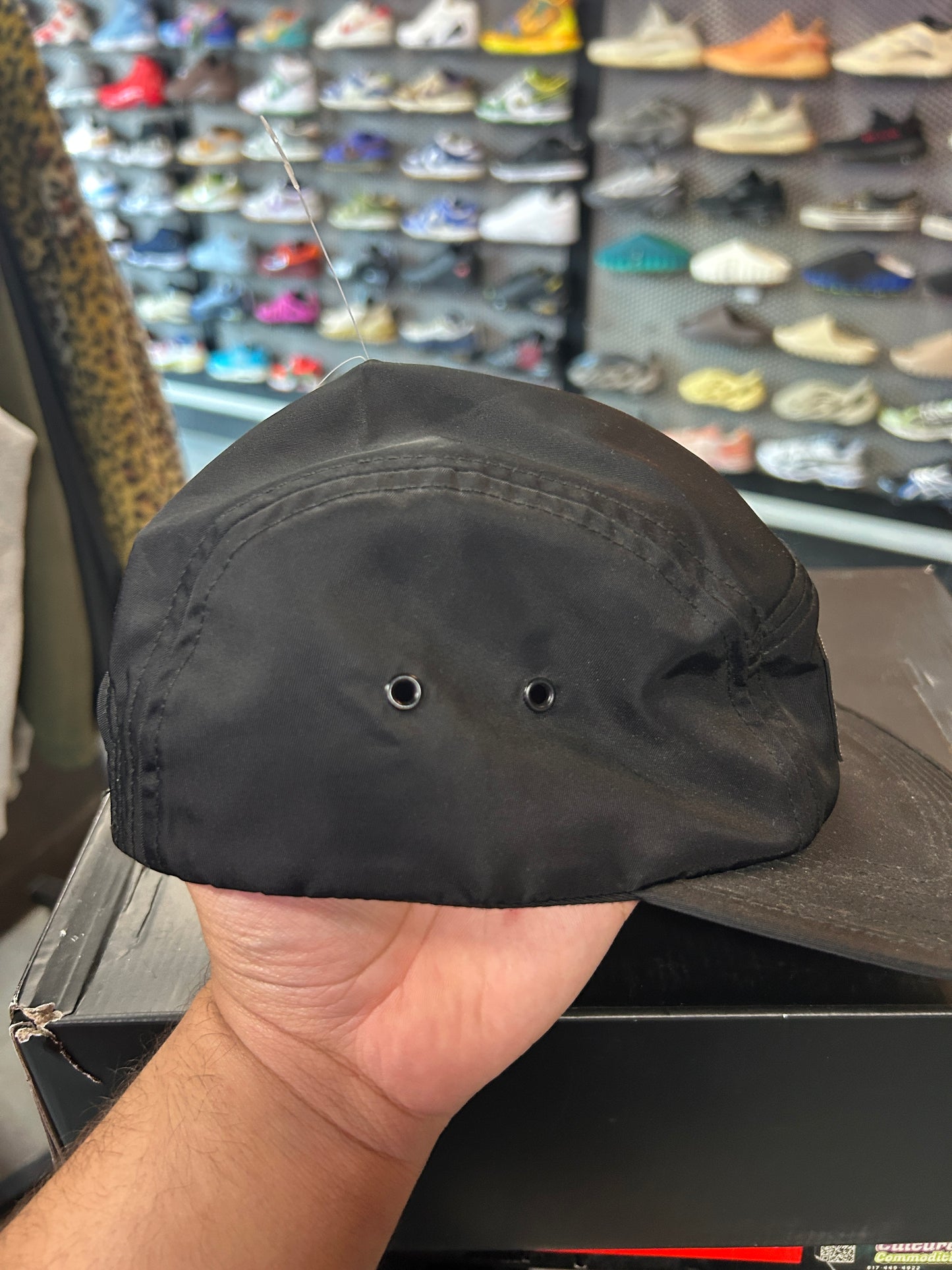Supreme Liquid Metal Logo Camp Cap Black OTF