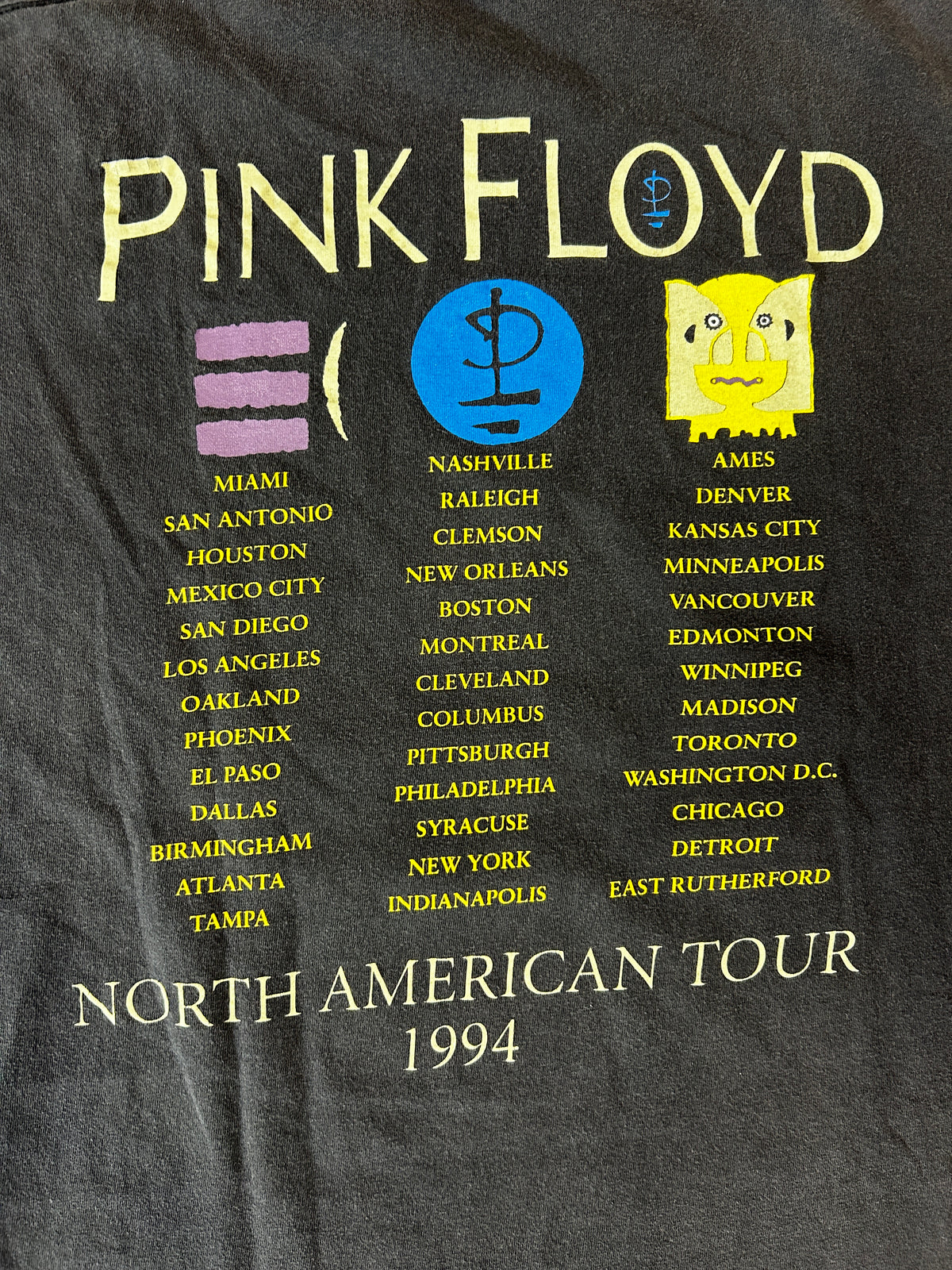Vintage 1994 Pink Floyd Division Bell Tour Shirt Brockum Worldwide Men L 90s Tee (SC) B66