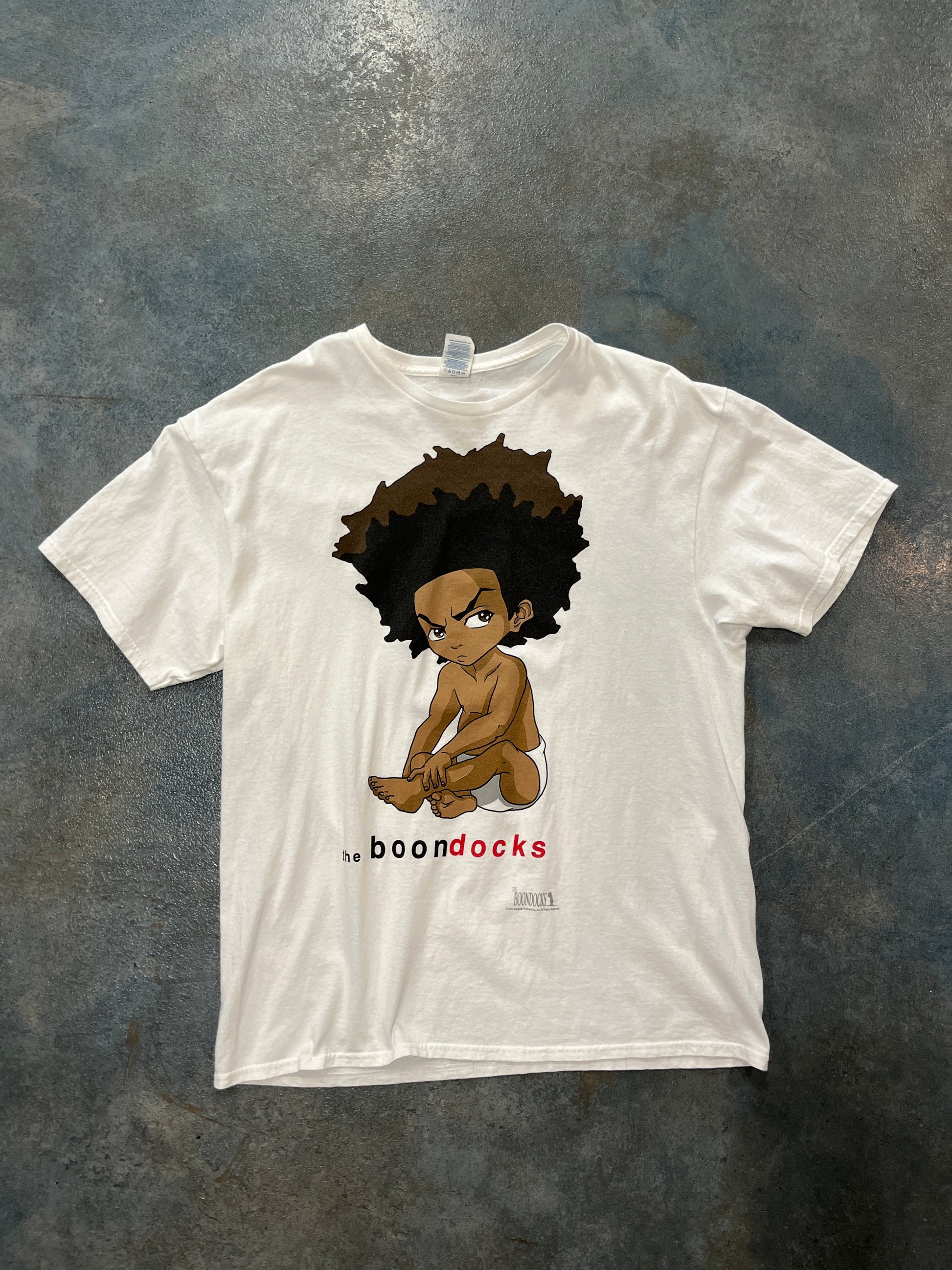 Vintage The Boondocks Adult Swim Huey Freeman White Graphic T-Shirt OTF