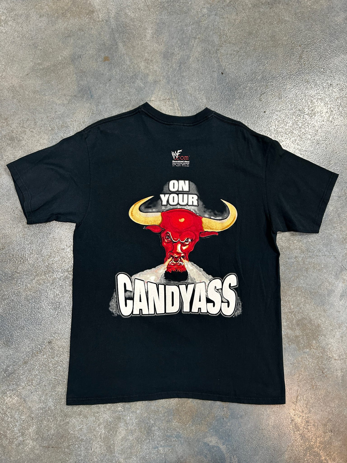 Vintage WF 1998 'LAYETH THE SMACKETH DOWN!' 'ON YOUR CANDYASS' Black Tee