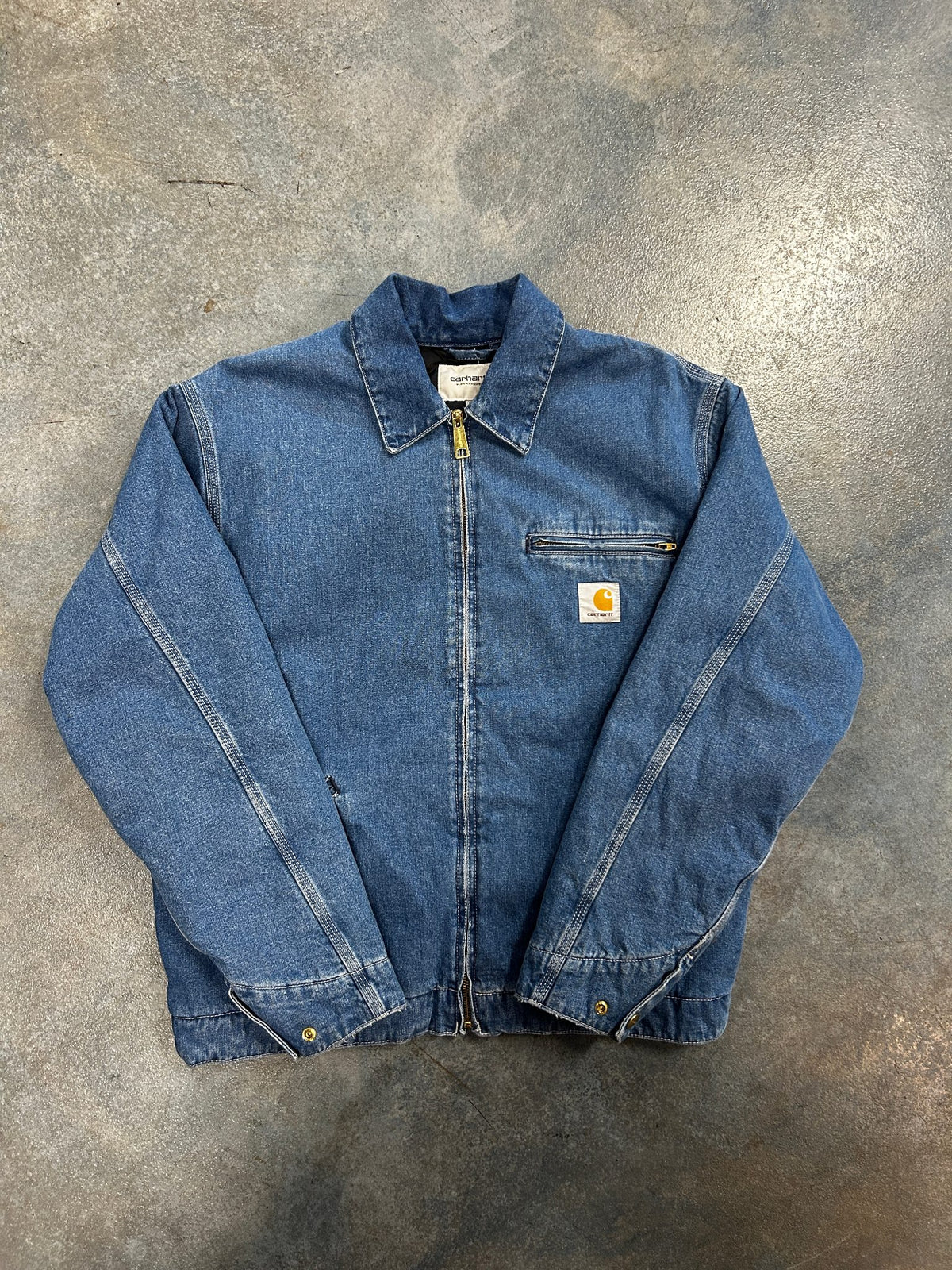Vintage Carhartt WIP Denim Detroit Jacket Blue