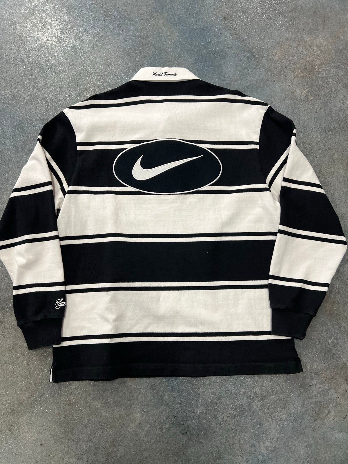 Supreme Nike Stripe Rugby Black B27