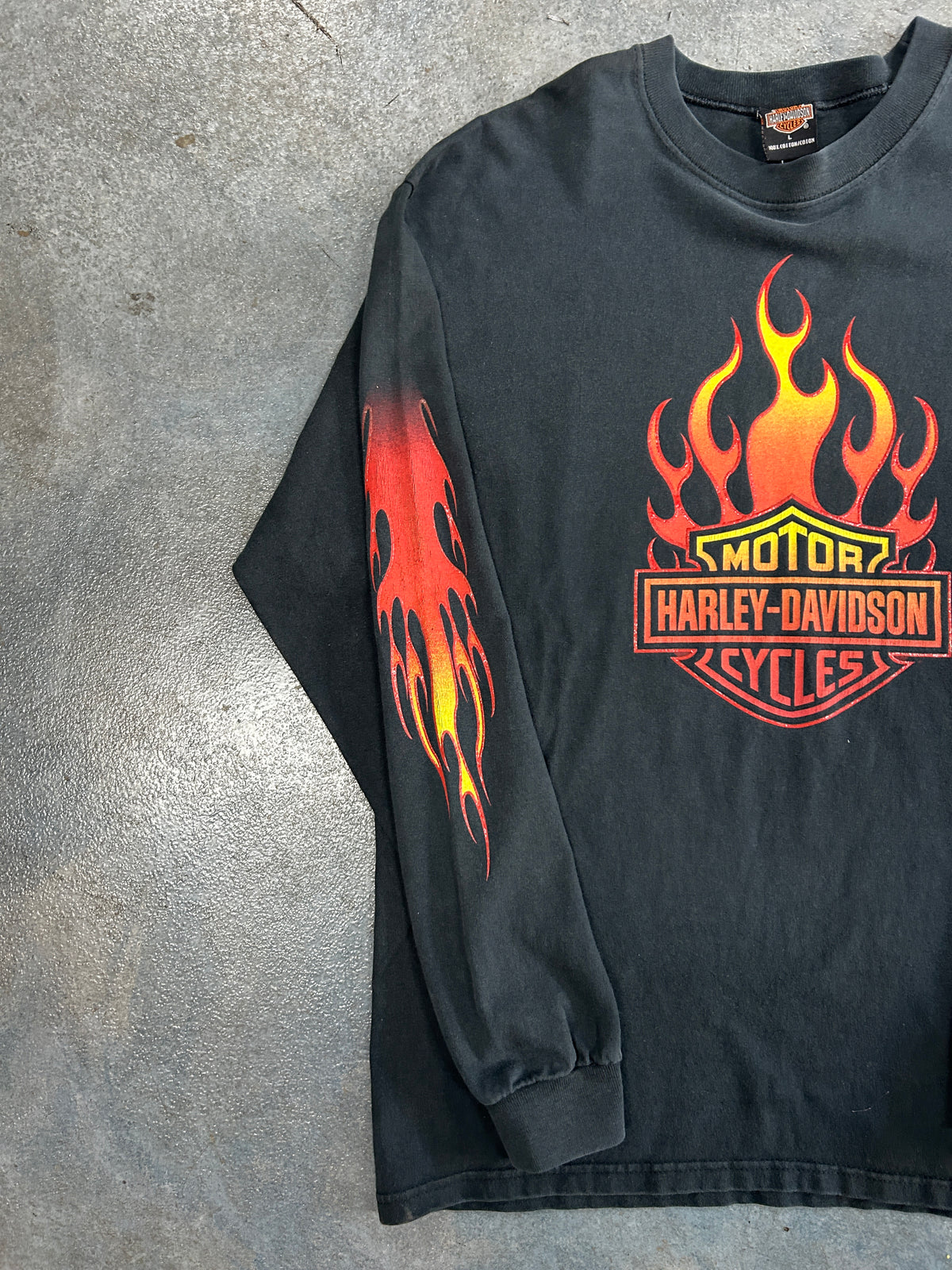 Vintage 1999 Harley Davidson Texas H-D Vintage Long Sleeve Black Tee
