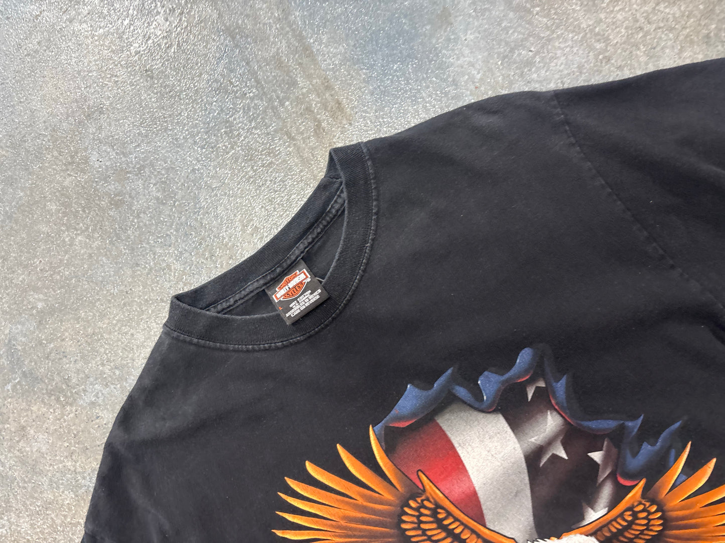 American Eagle Harley Davidson Black Tee OTF