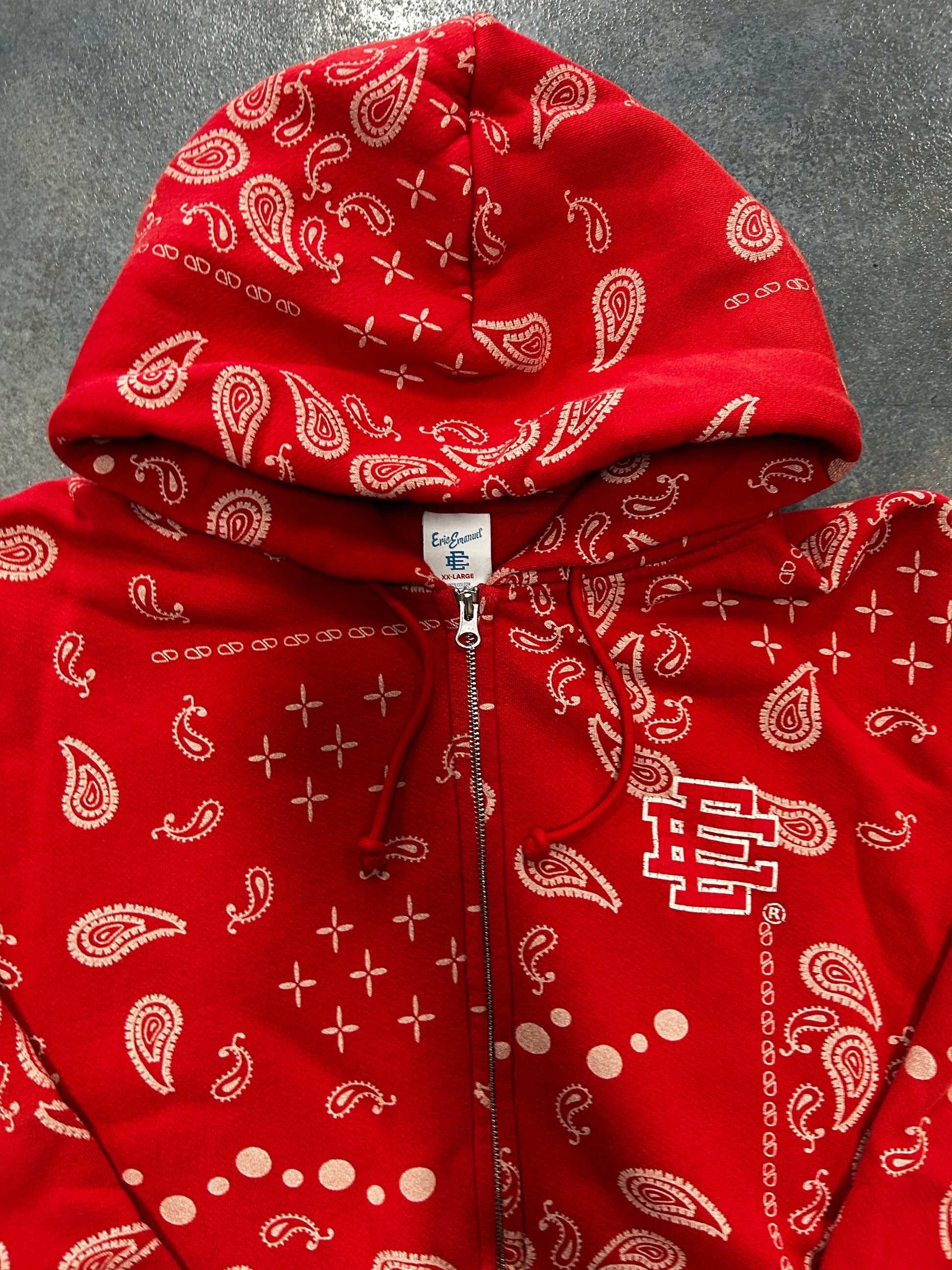 Eric Emanuel EE Zip-Up (SS25) Red Paisley B32