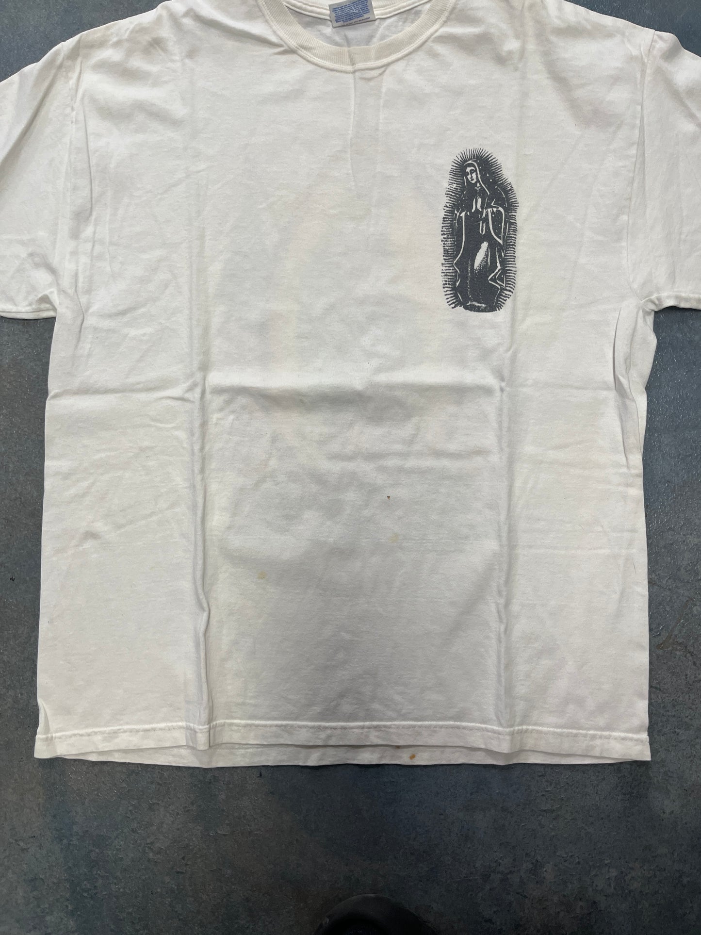 Vintage Saint Mary Virgin Of Guadalupe Graphic White T-Shirt OTF