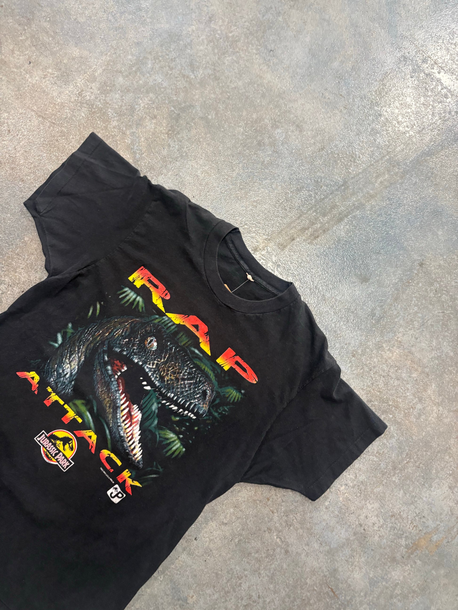 Black Jurassic Park "RAP ATTACK" Tee B38