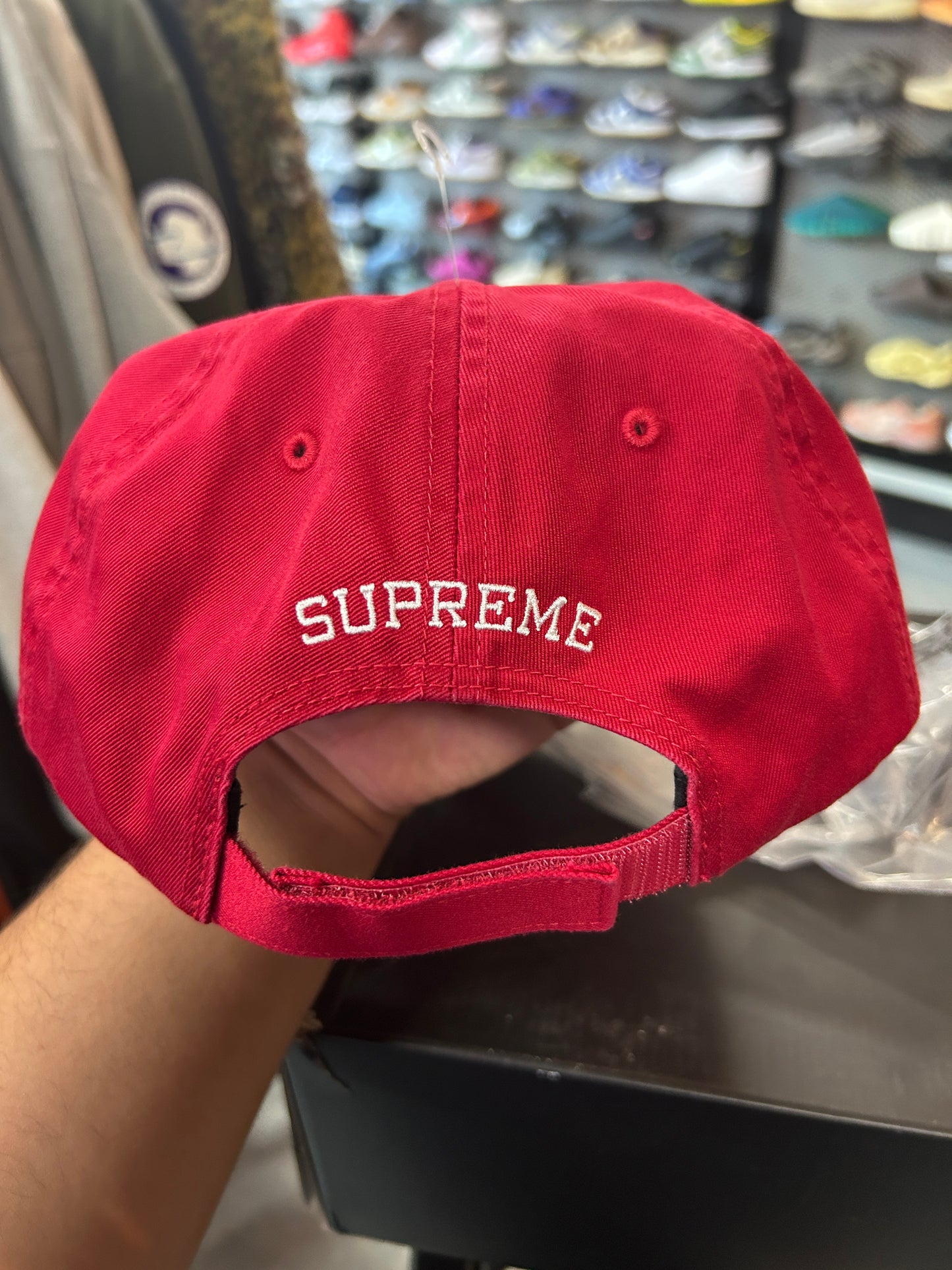 Supreme Embroidered Money Logo 6-Panel Hat Red (N. C.)