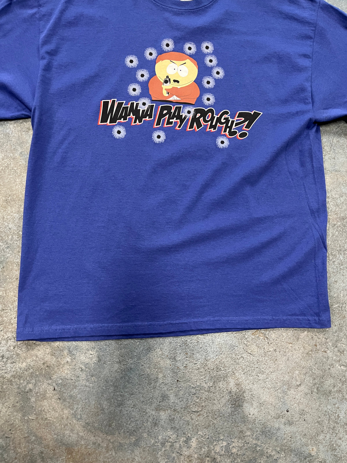 Vintage South Park "Wanna Play Rough" Blue Tee