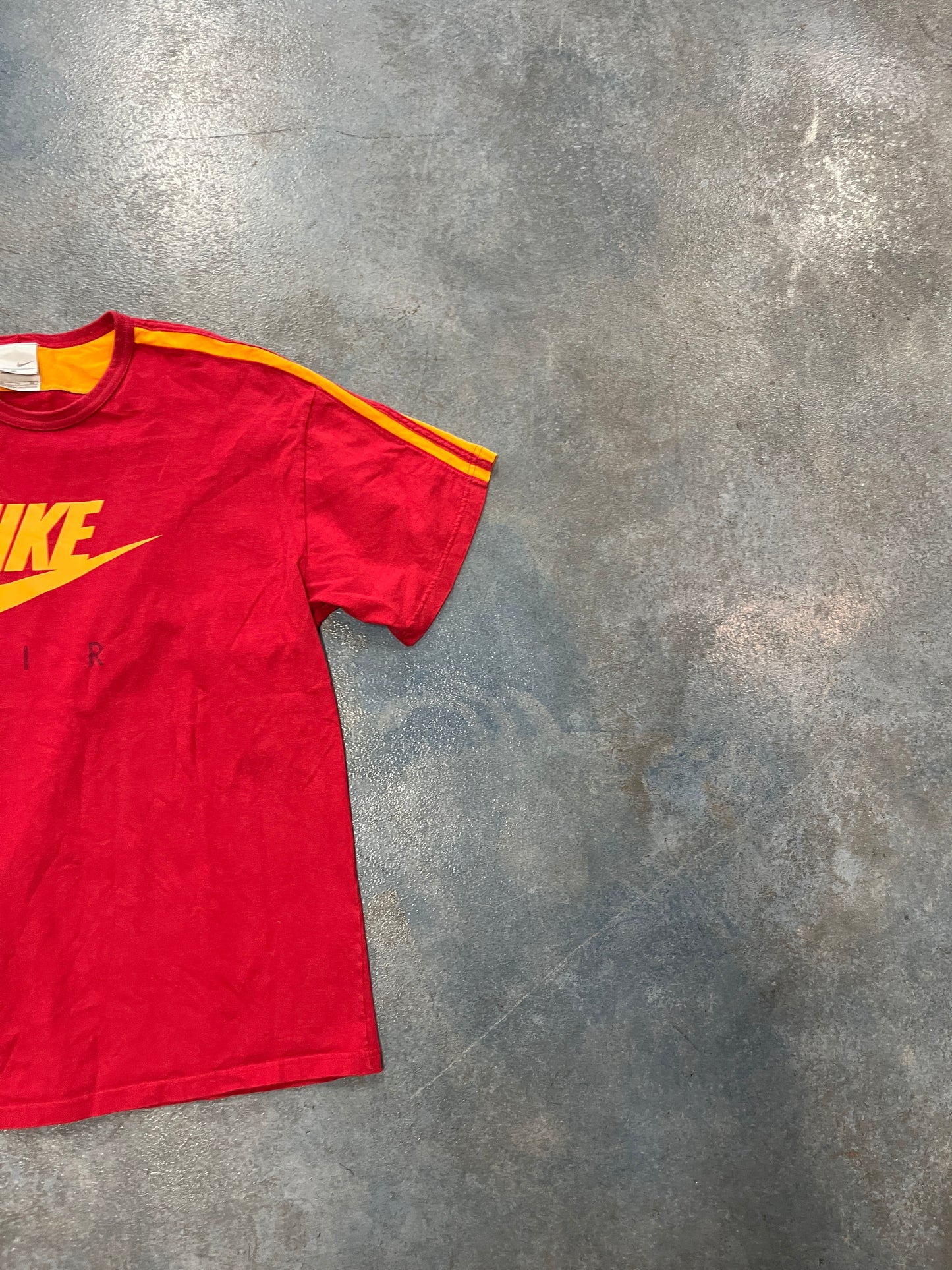 Vintage Rare Nike Air Red Tee Orange Swoosh Strippped sleeve (E) B66