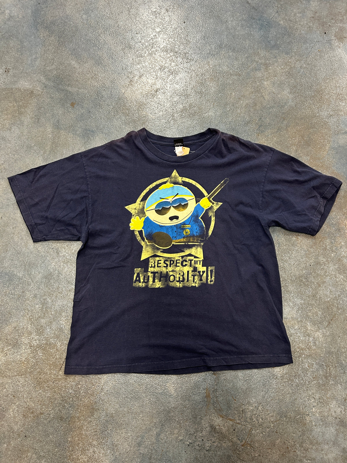 South Park Cartman “RESPECT MY AUTHORITY!” Navy Tee (YC) OTF