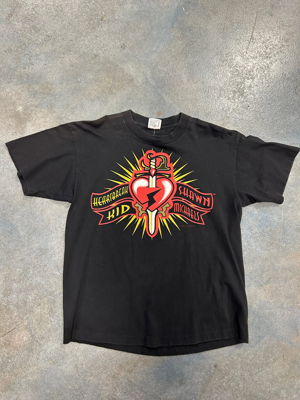 Vintage 1997 Heartbreak Kid Shawn Michaels World Wrestling Federation Black Tee