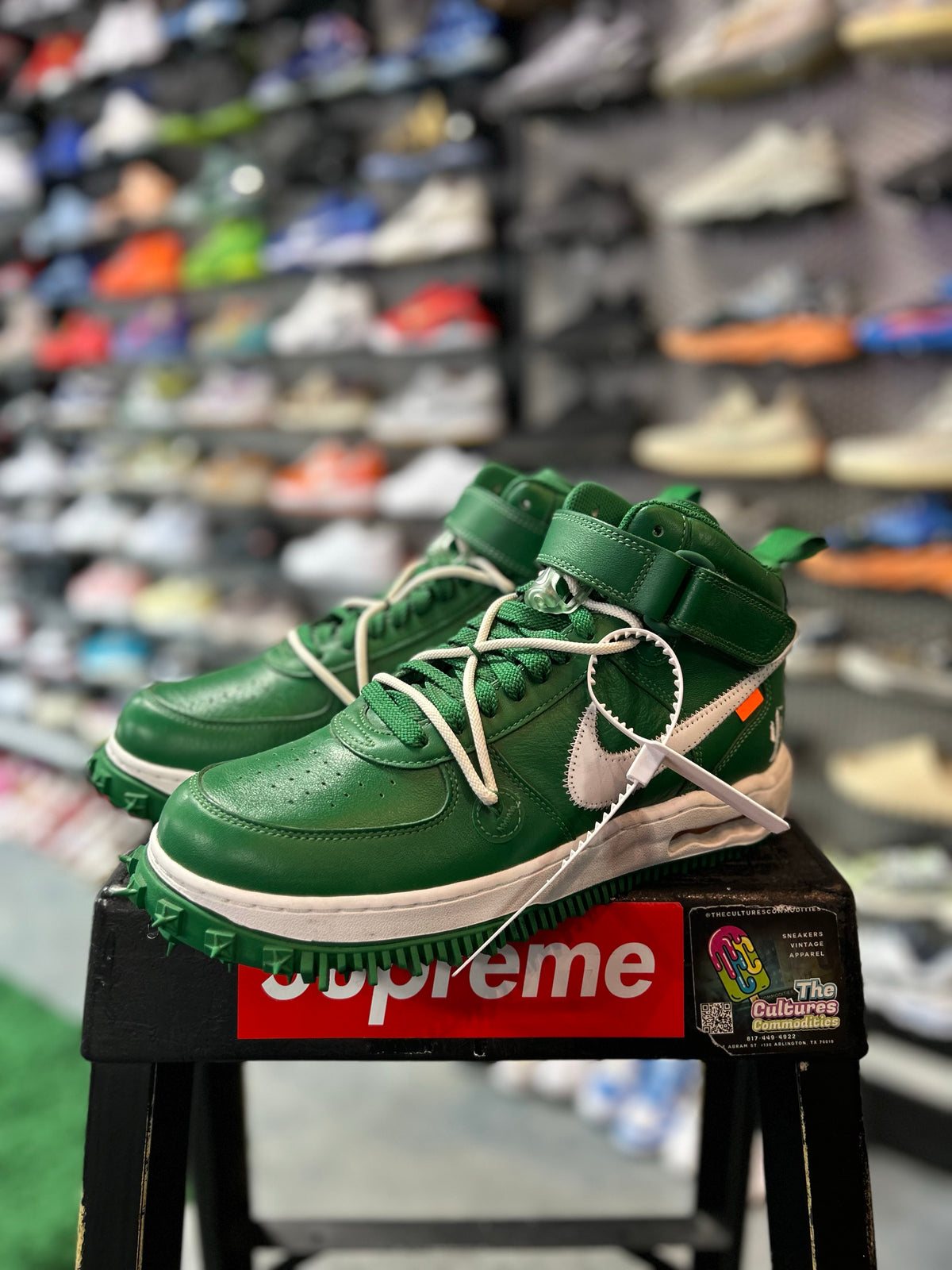 Nike Air Force 1 Mid Off-White Pine Green (YC)