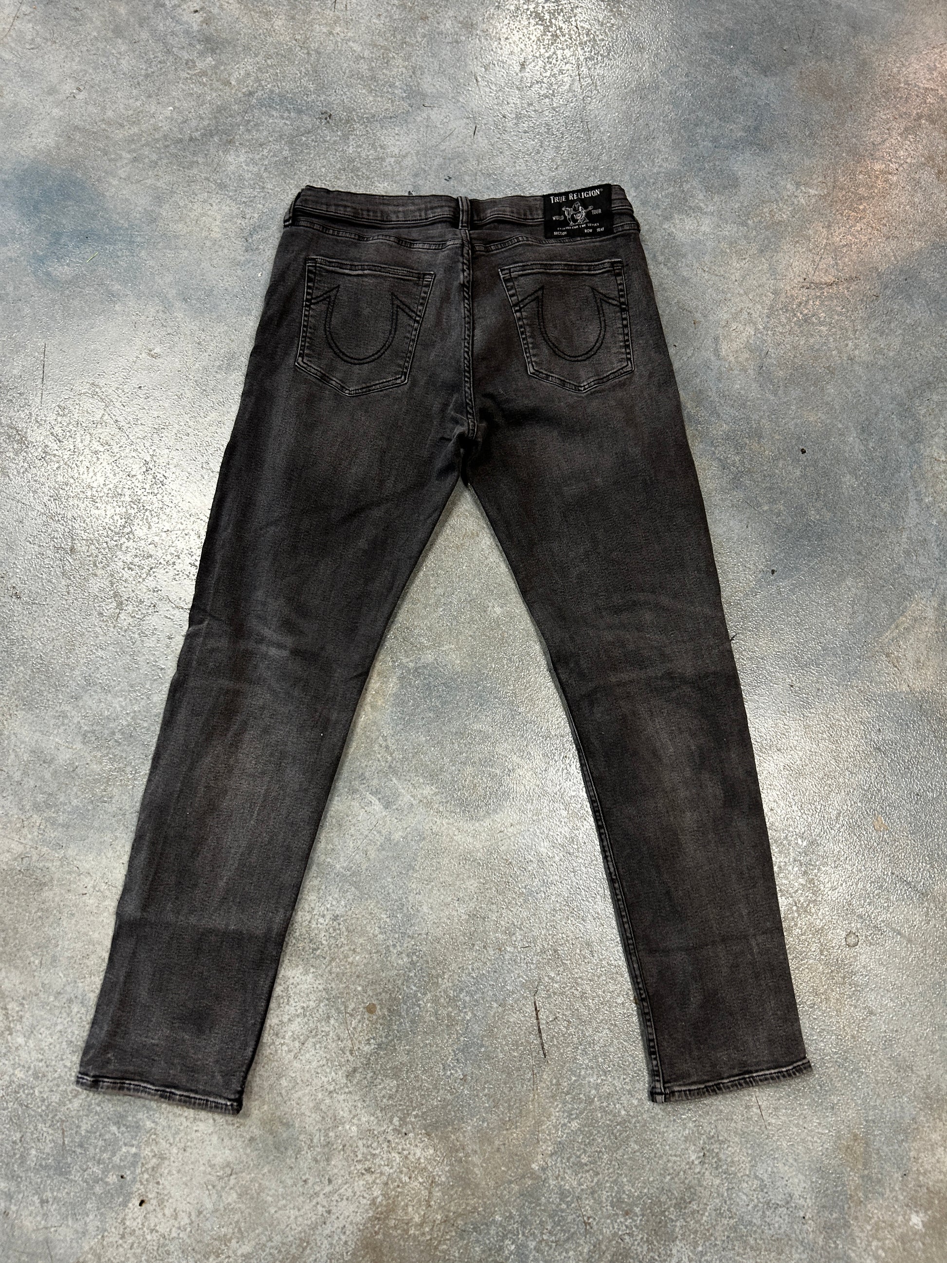 True Religion Black denim Jeans Relaxed Slim 34W (RC) OTF