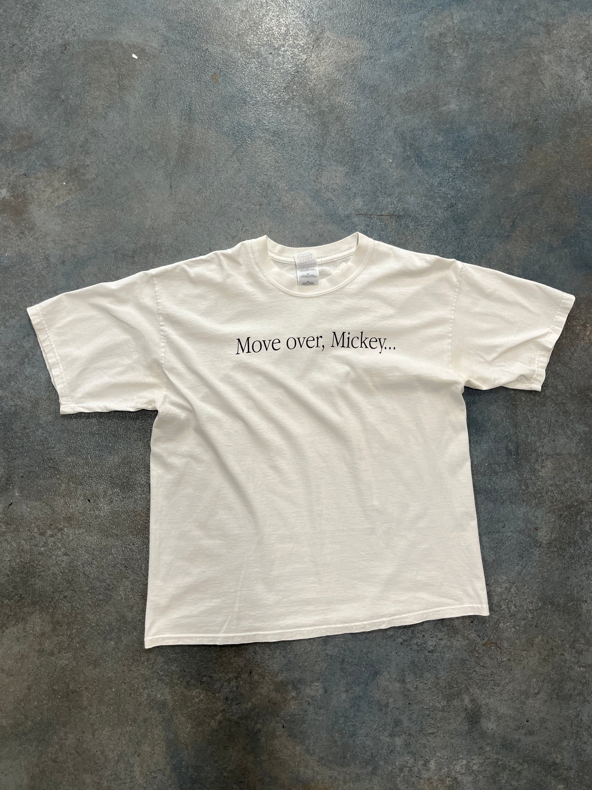 Vintage 1984 Apple Computer Move Over Mickey White T-Shirt OTF