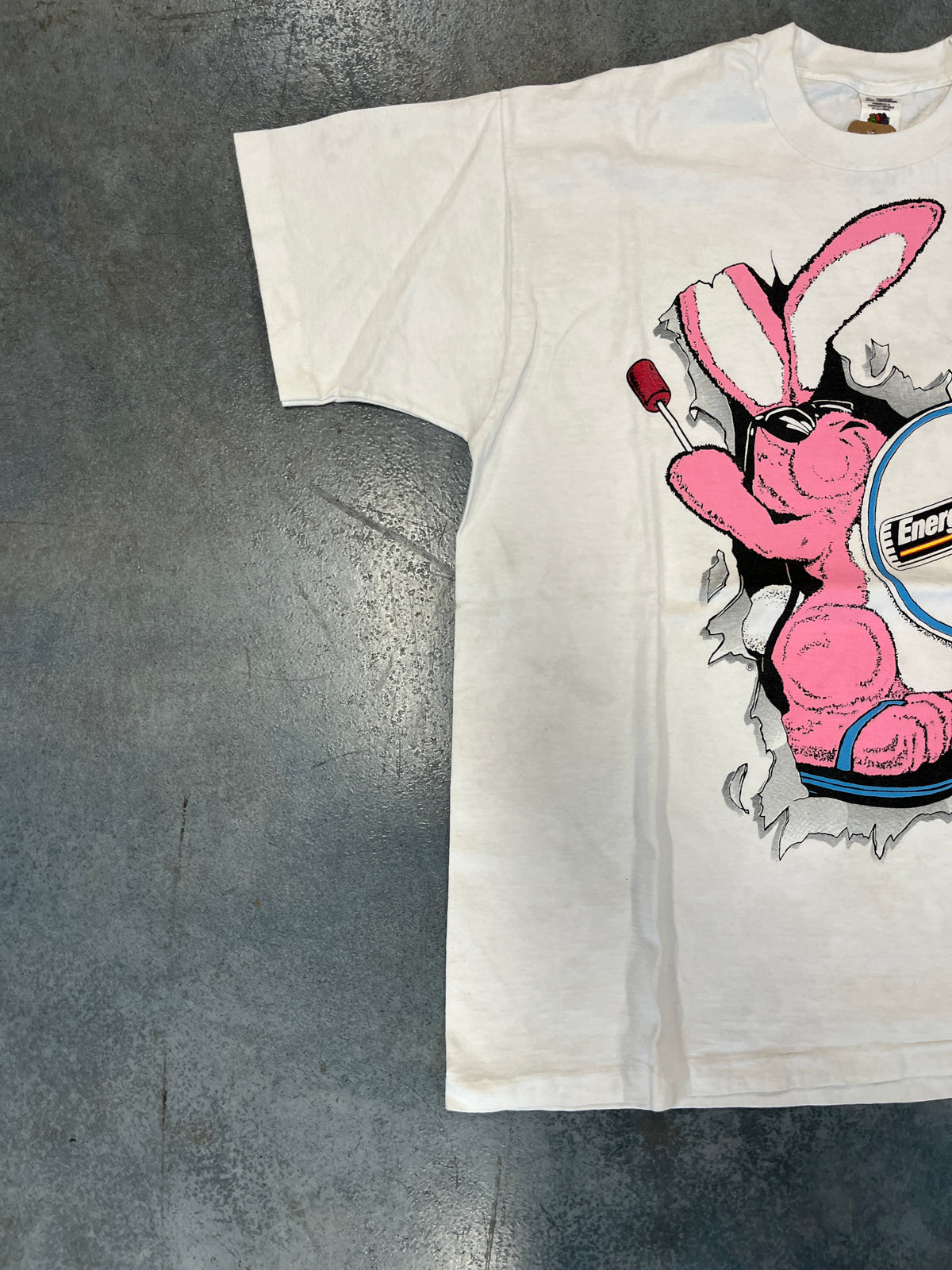 Pink Bunny Drums 'Energizer' White tee OTF