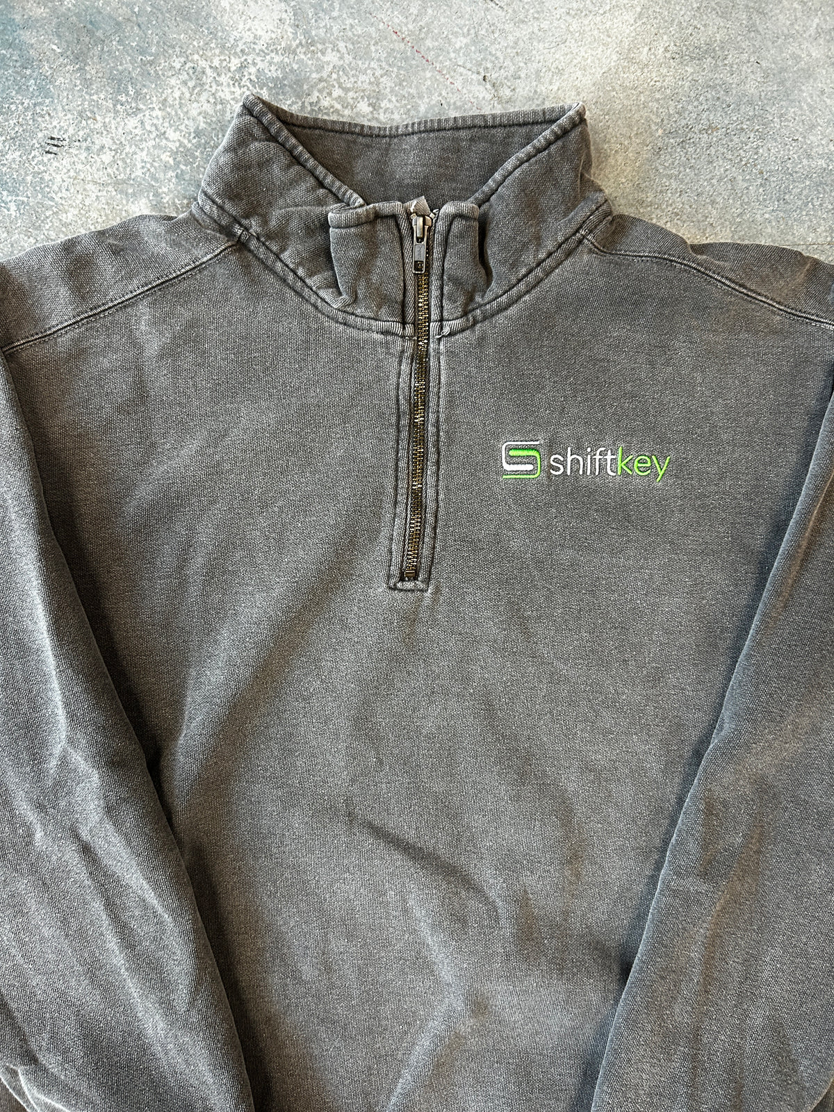 Vintage Shift Key Quarter Zip Gray