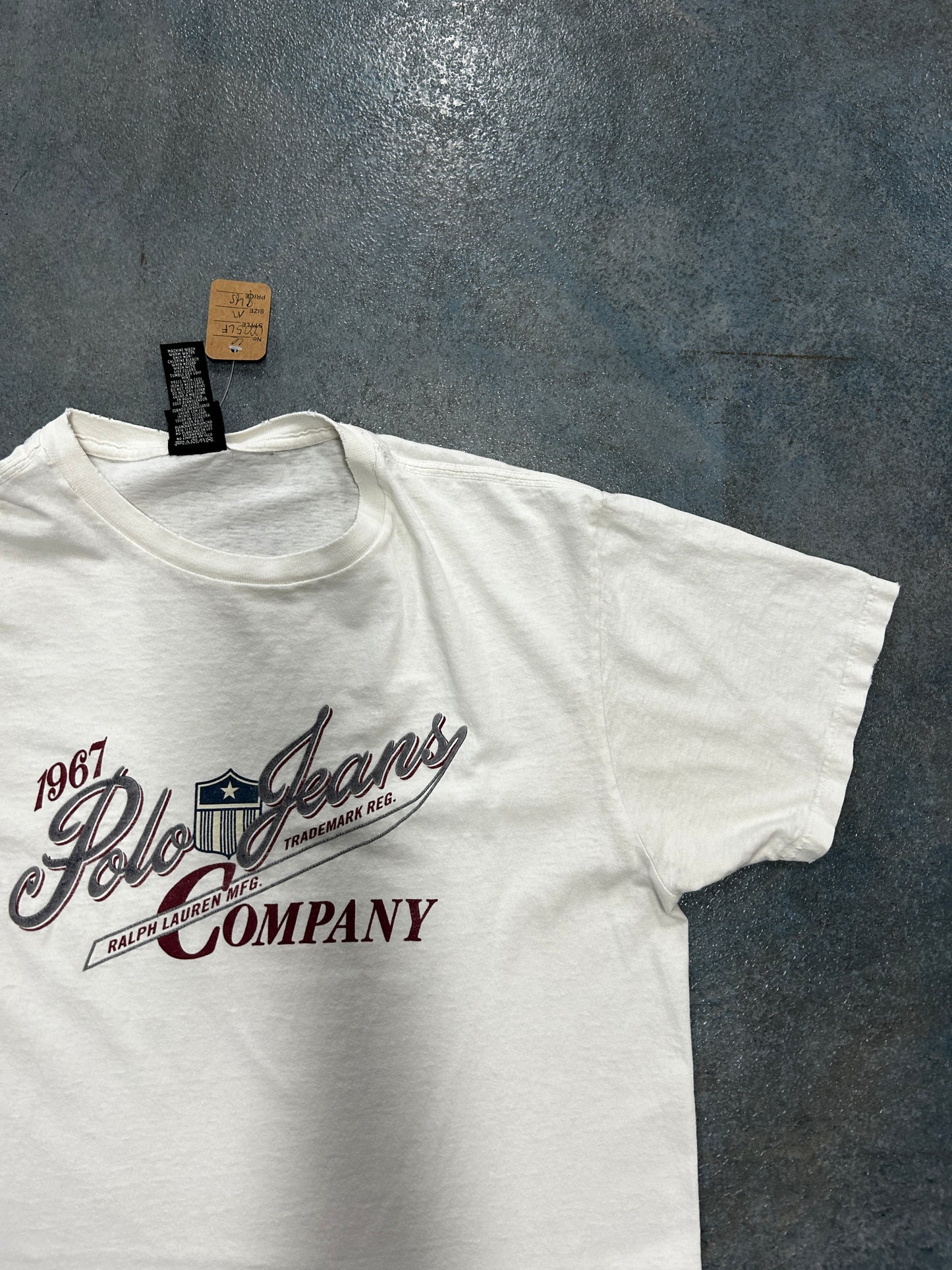 Vintage 1967 Polo Jeans Company T-Shirt Solid White OTF
