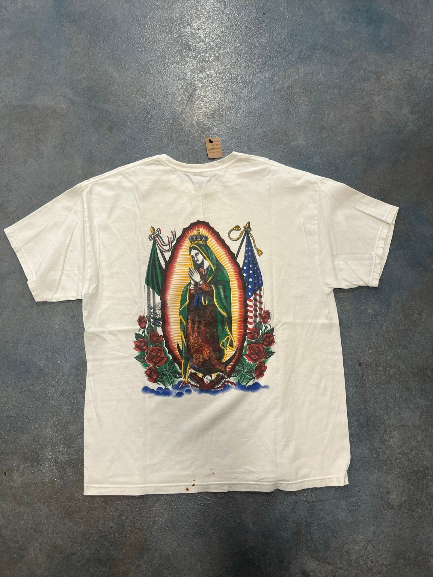 Vintage Saint Mary Virgin Of Guadalupe Graphic White T-Shirt OTF