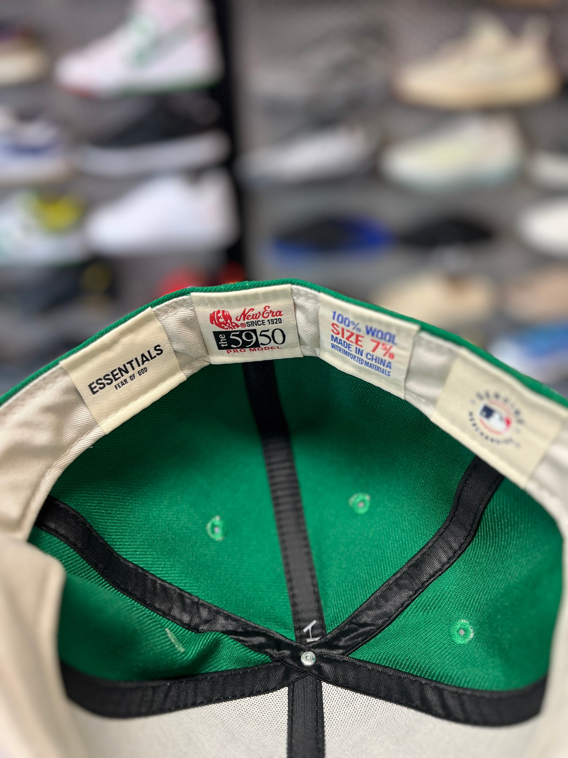 FEAR OF GOD ESSENTIAL X NEW ERA GREEN FITTED HAT
