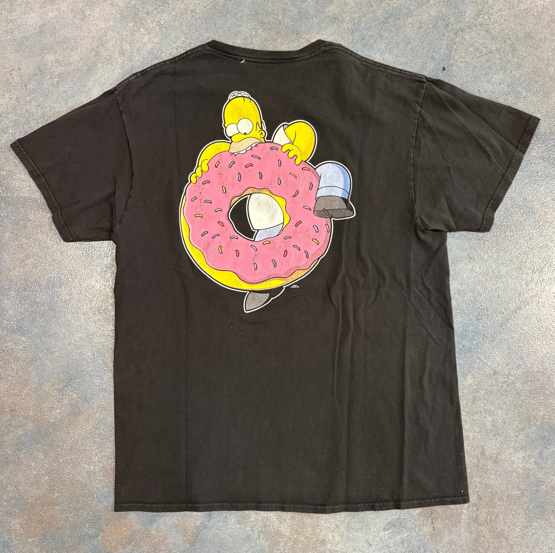 Homer Simpson Eating a donut Tee Black SALE BIN