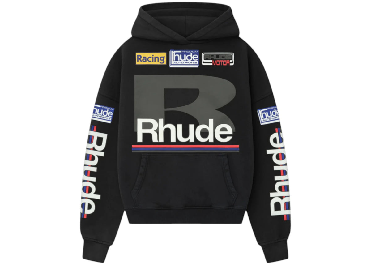 Rhude Petrol Patch Hoodie Vintage Black