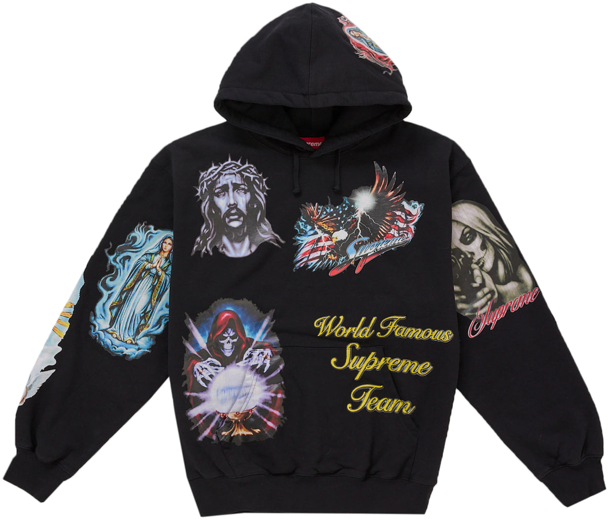 Supreme Stickers Hooded Sweatshirt Black
