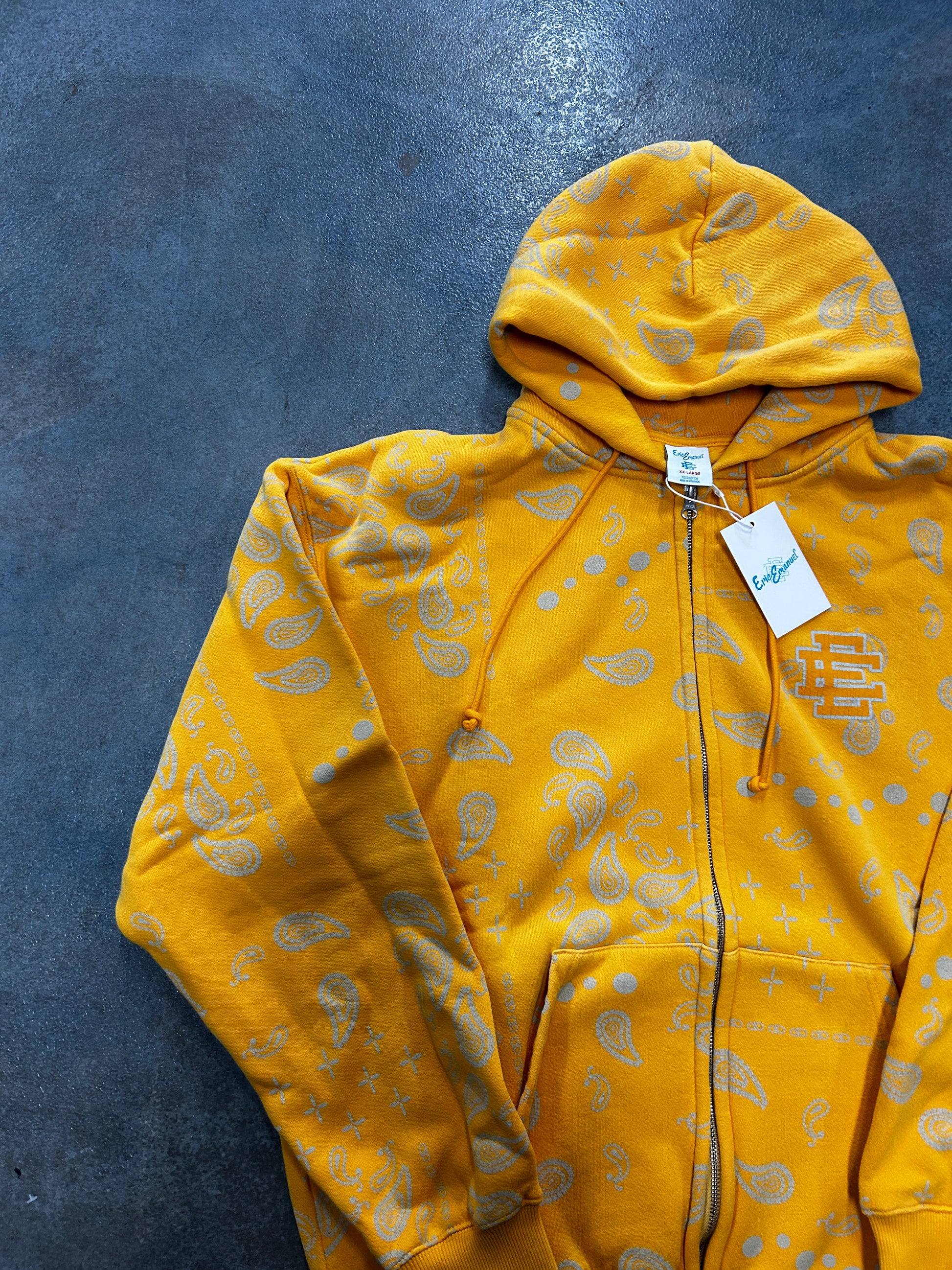 Eric Emanuel EE Zip-Up (SS25) Yellow Paisley B32
