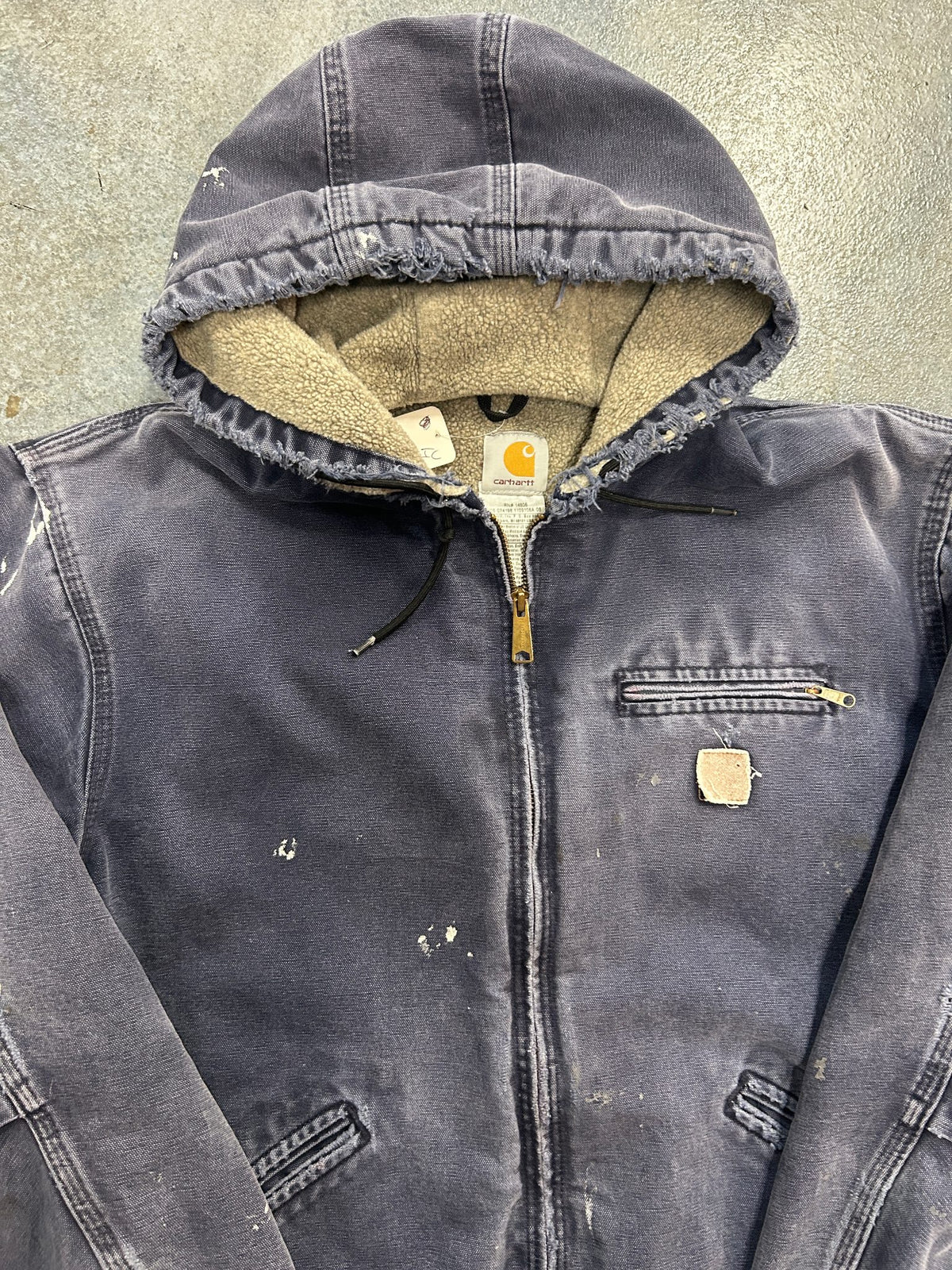 Vintage Carhartt Trash Hooded Jacket Navy Altered