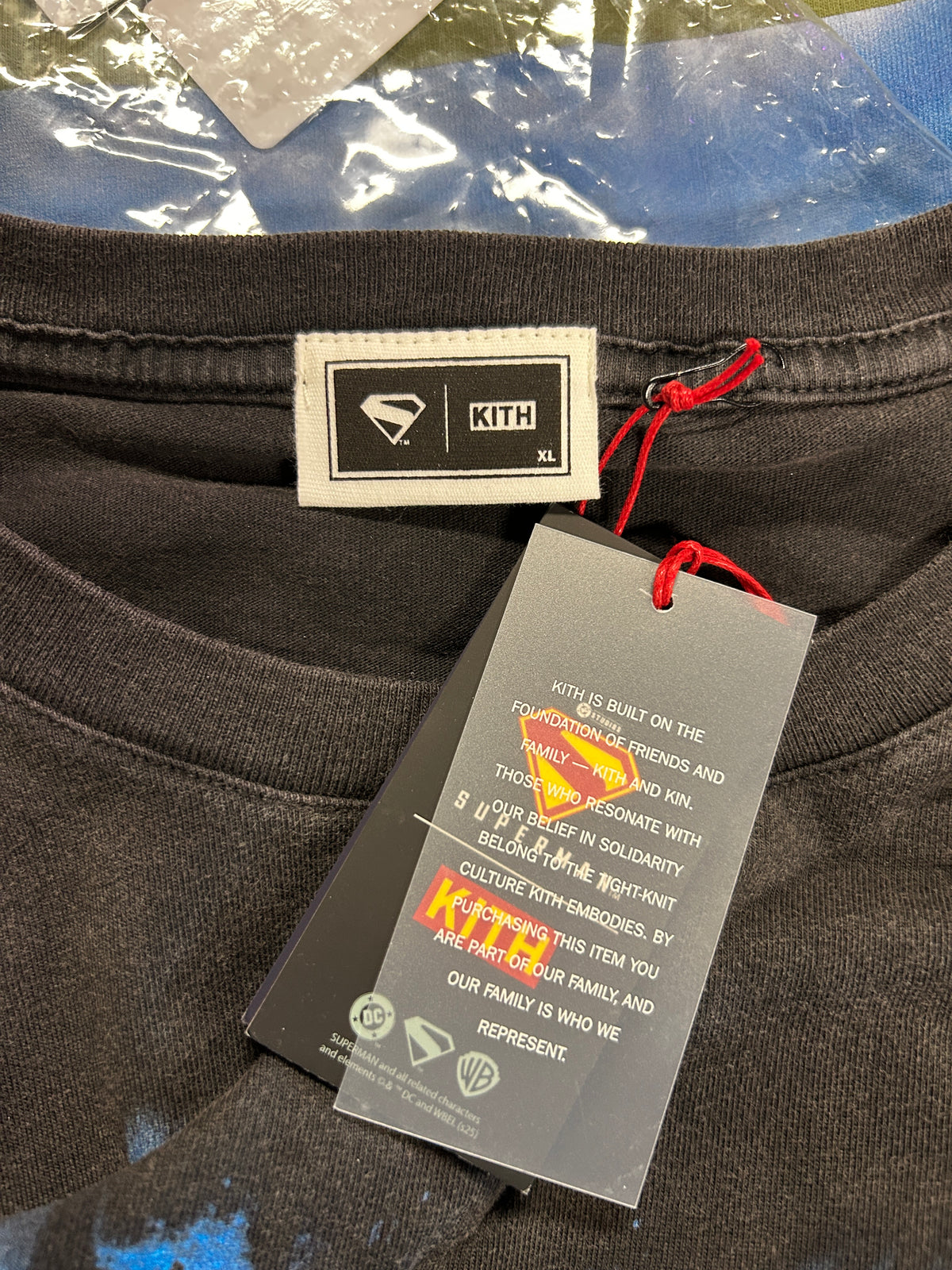 Kith x Superman 2025 Movie Lightning Vintage Black Tee