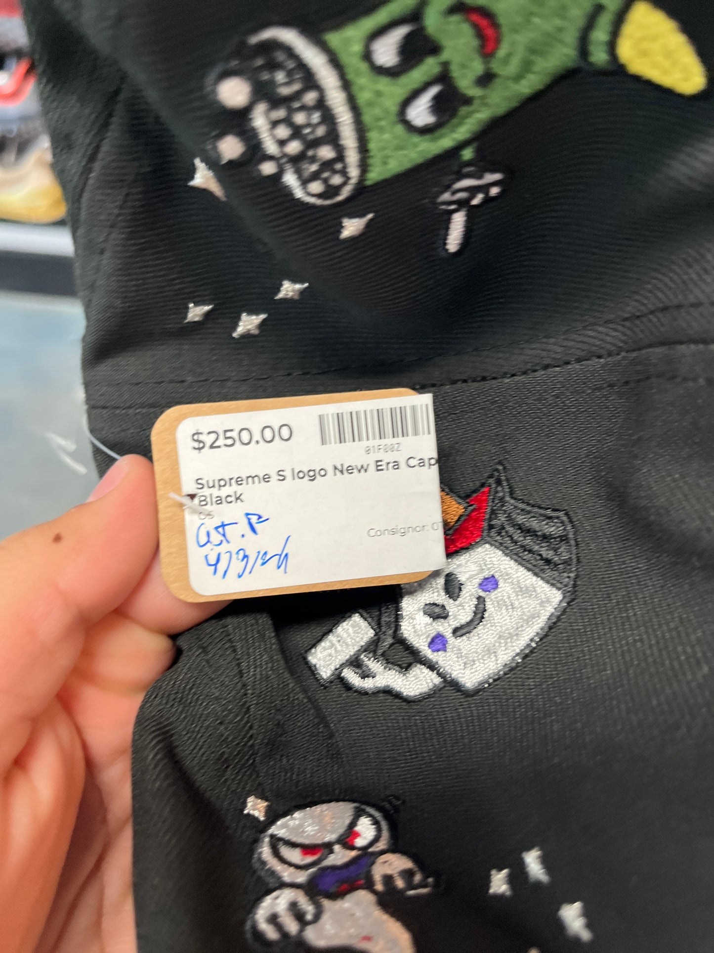 Supreme S logo New Era Cap Black